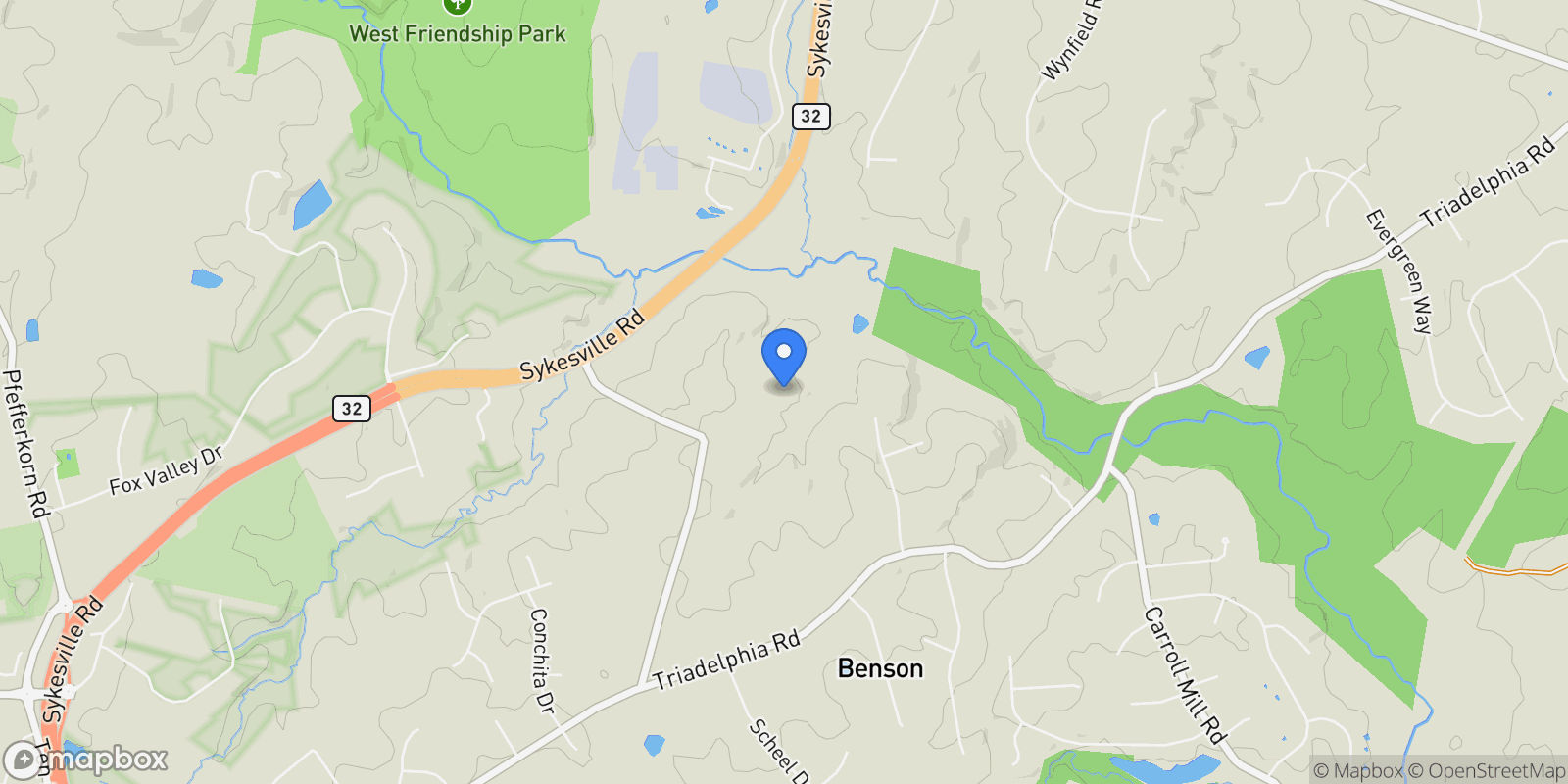 Map showing 12667 GOLDEN OAK DR, ELLICOTT CITY, MD, 21042, USA, West Friendship, Maryland, United States.