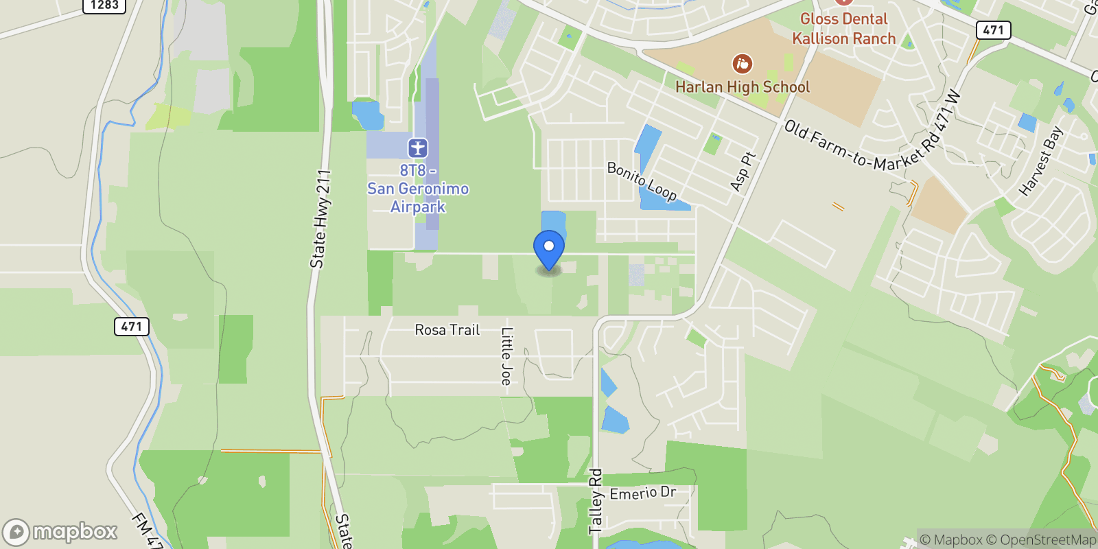 Map showing 7193 Talley Rd Lot 11, San Antonio, TX 78253, San Antonio, Texas, United States.