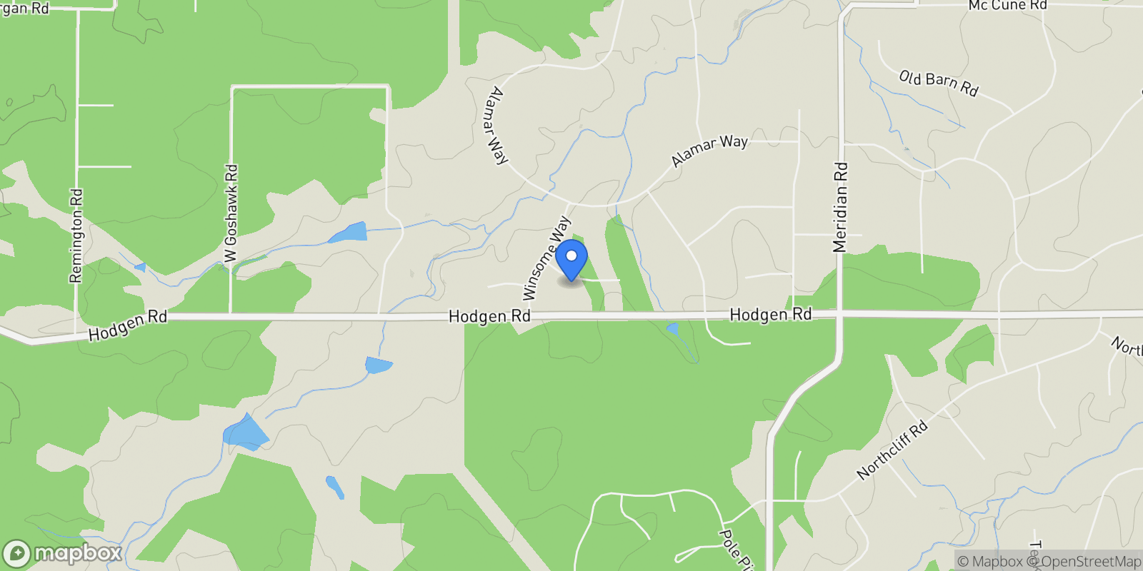 Map showing 11073 Mosey Trail, Colorado Springs, Colorado, United States.