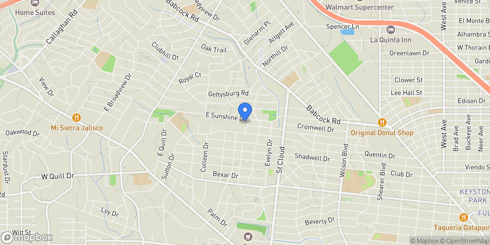 Map showing 606 E Sunshine, San Antonio, TX 78228, San Antonio, Texas, United States.