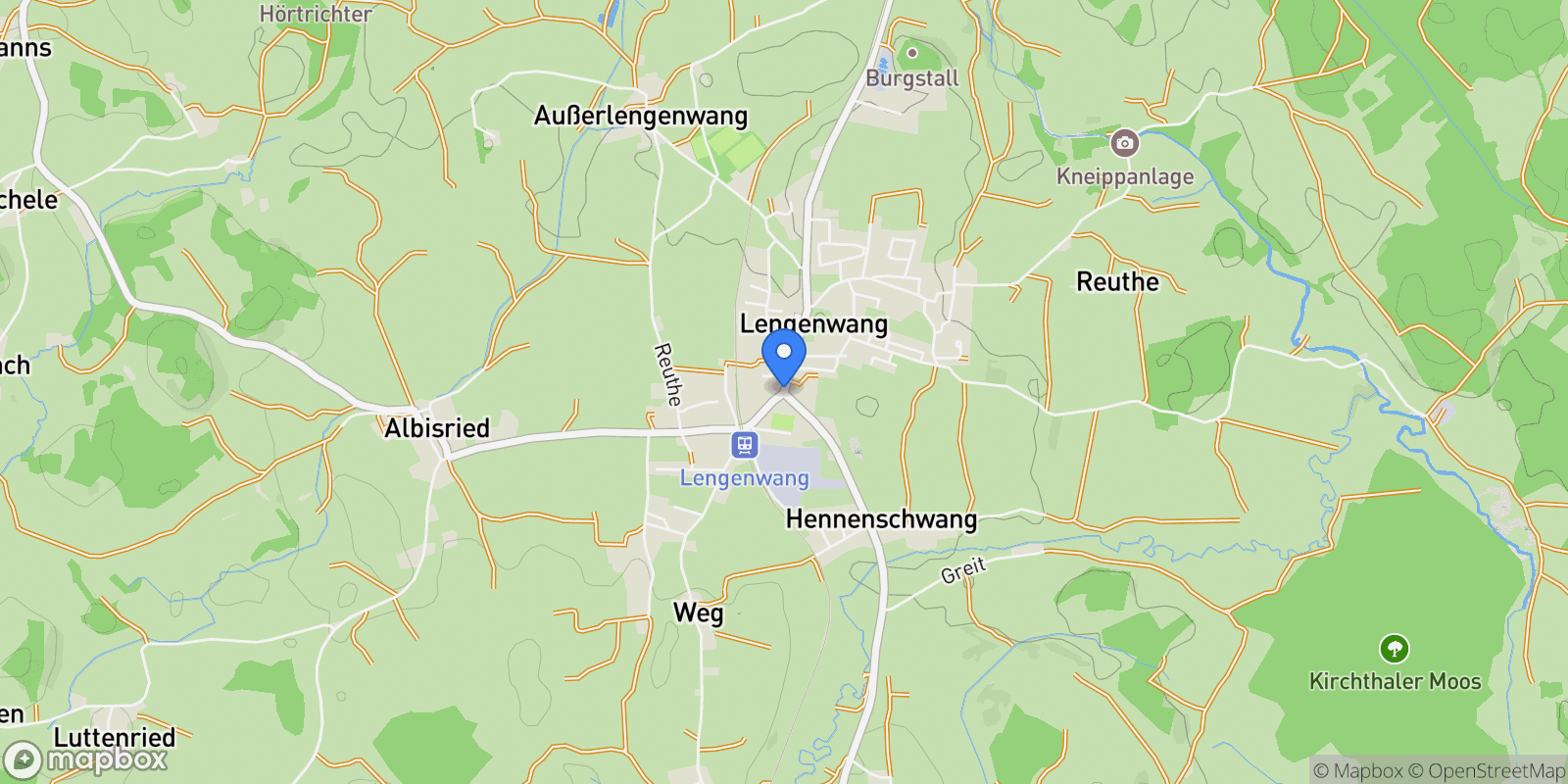 Map showing Lengenwang, Bavaria, Germany.