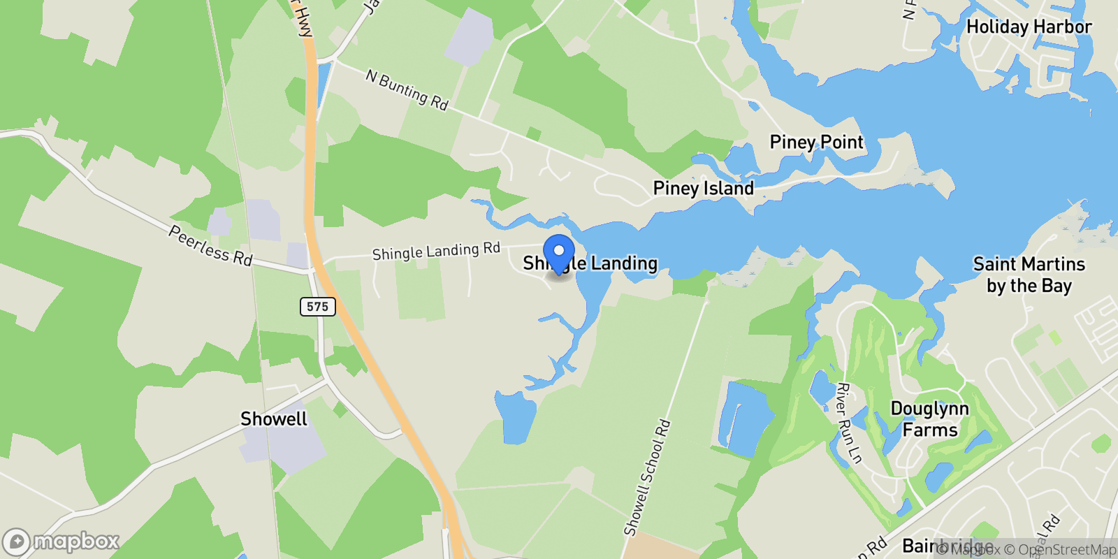 Map showing 10542 EGRET CT, BISHOPVILLE, MD, 21813, USA, Bishopville, Maryland, United States.
