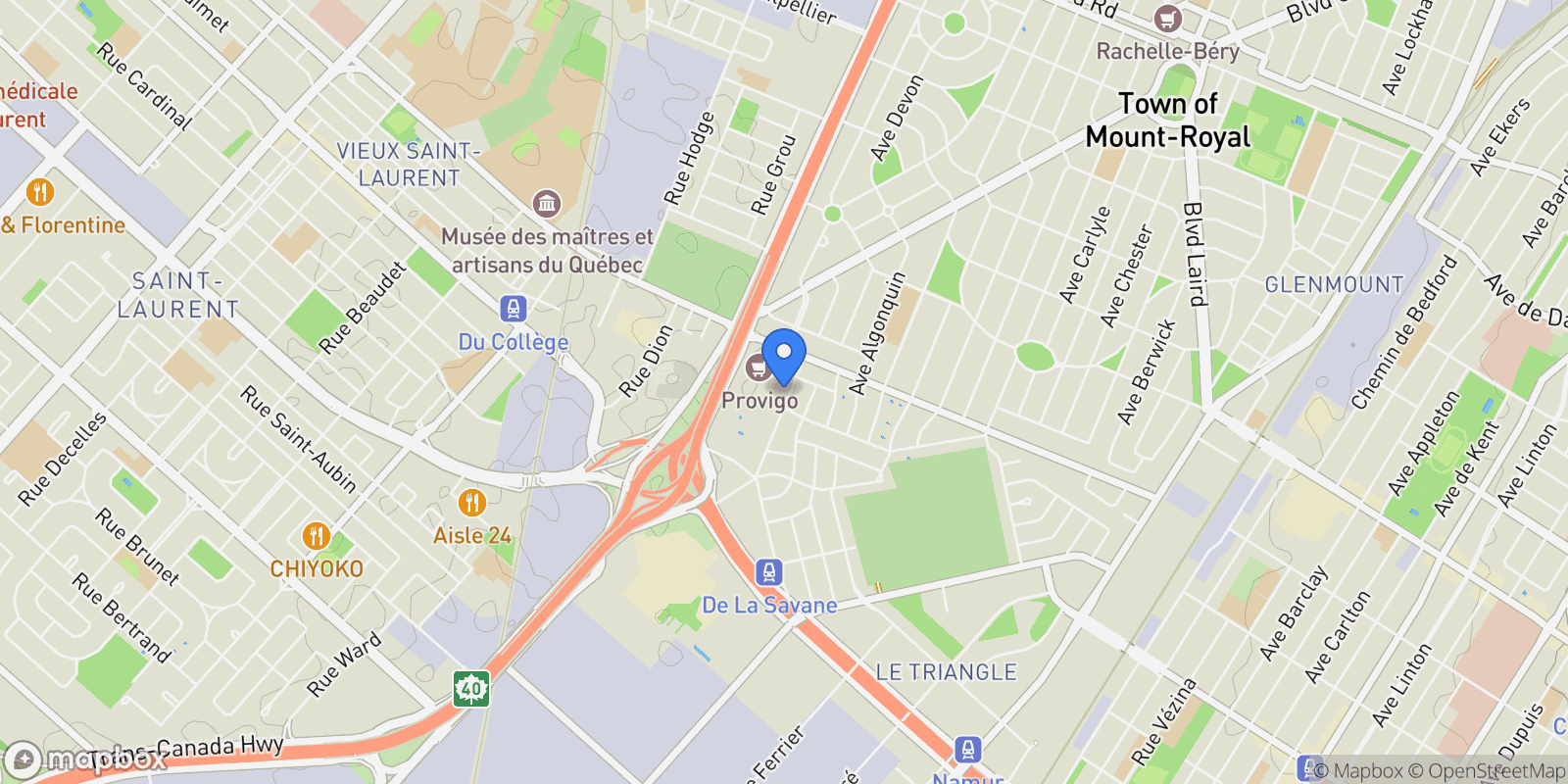 Map showing 775 Av. Plymouth, Apt. 603, Mont-Royal, Quebec, QC H4P1B3, Mount Royal, Quebec, Canada.