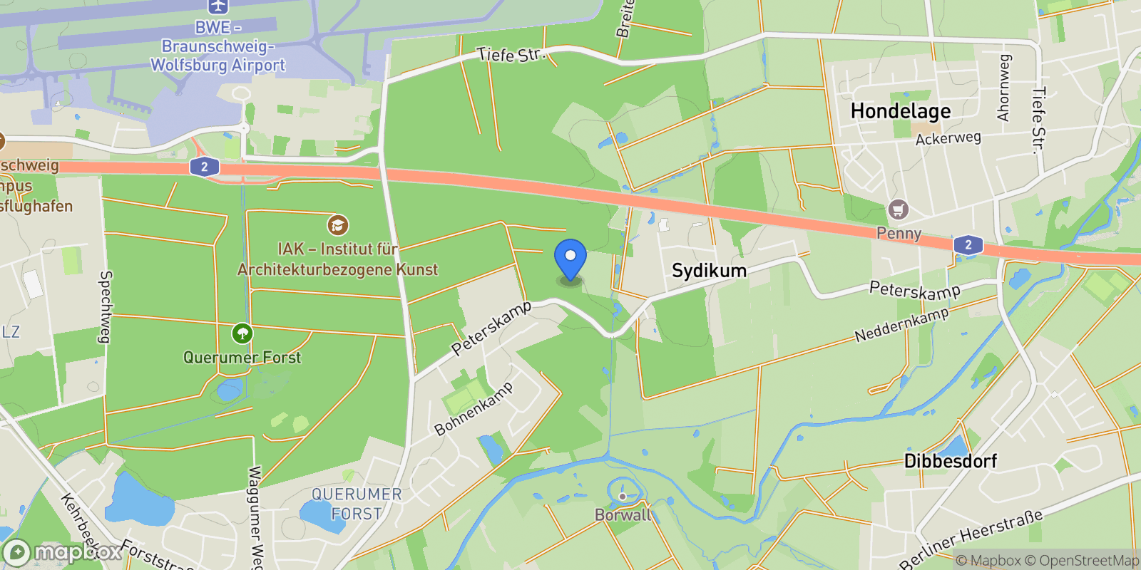 Map showing Braunschweig, Lower Saxony, Germany.