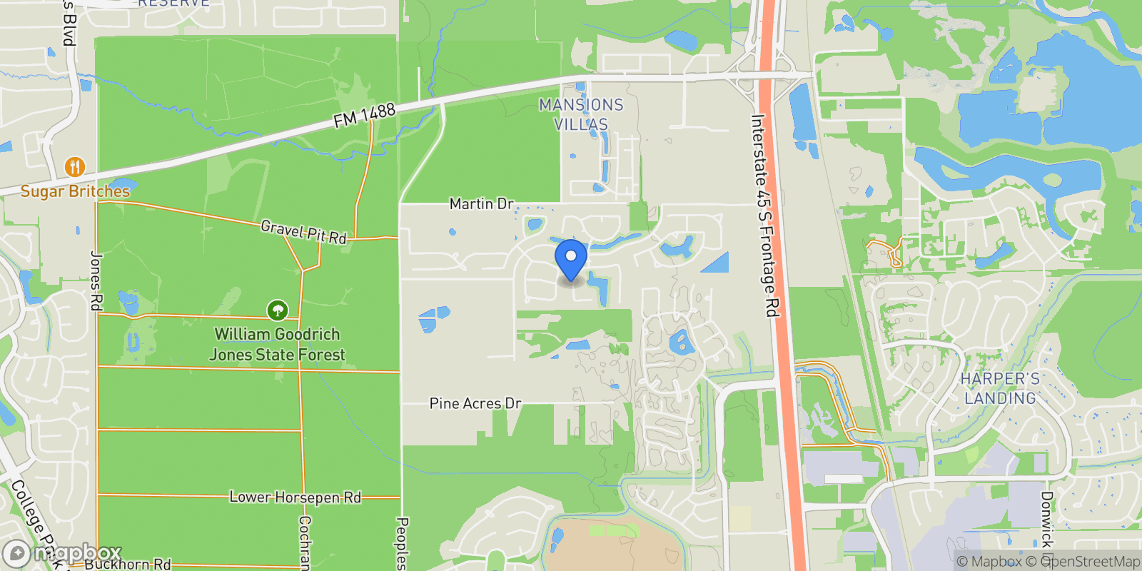 Map showing 2017 Bennet Lane, Conroe, Texas, United States.