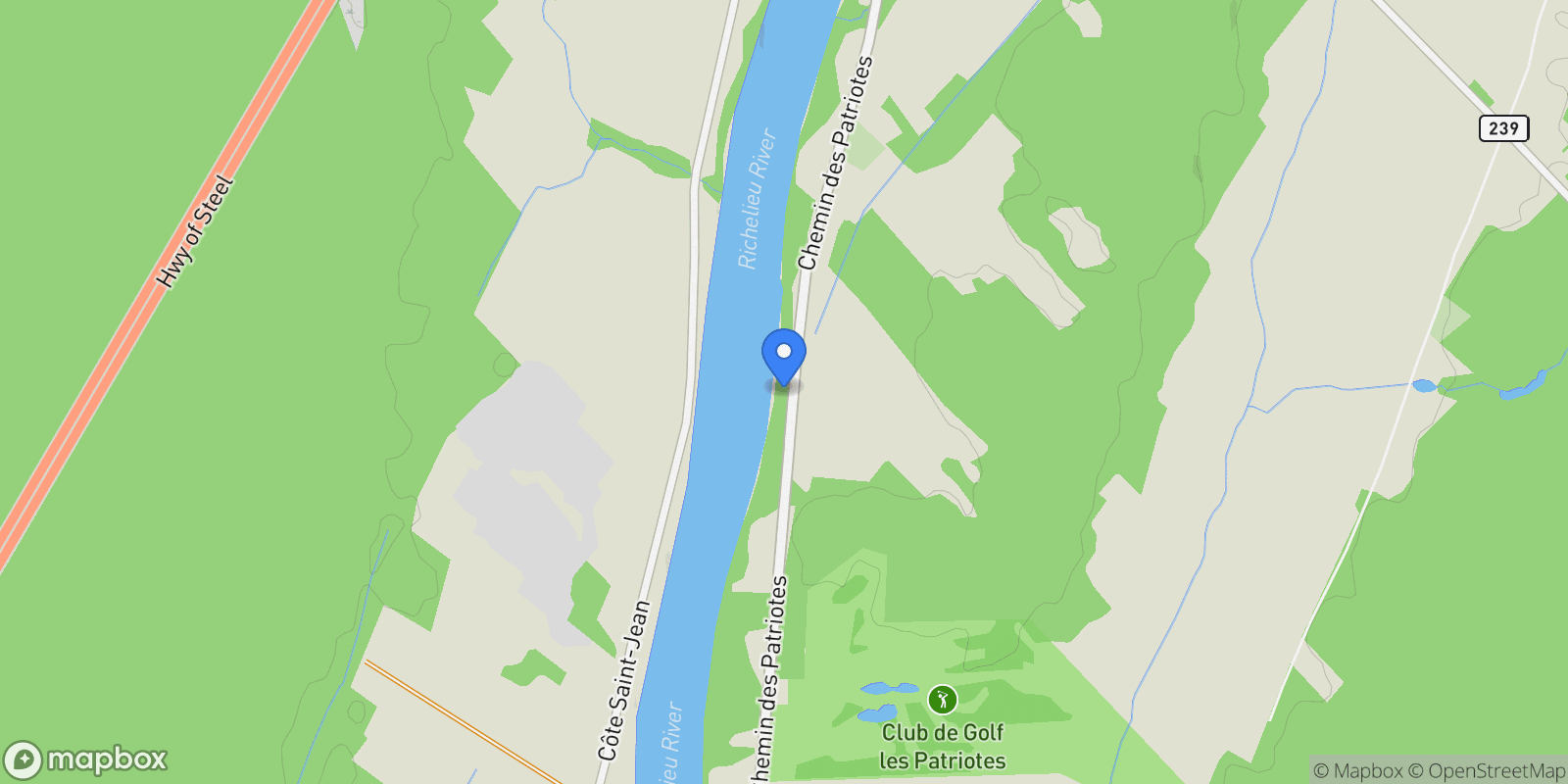 Map showing 1790 Ch. des Patriotes, Saint-Ours, QC J0G1P0, Saint-Ours, Quebec, Canada.