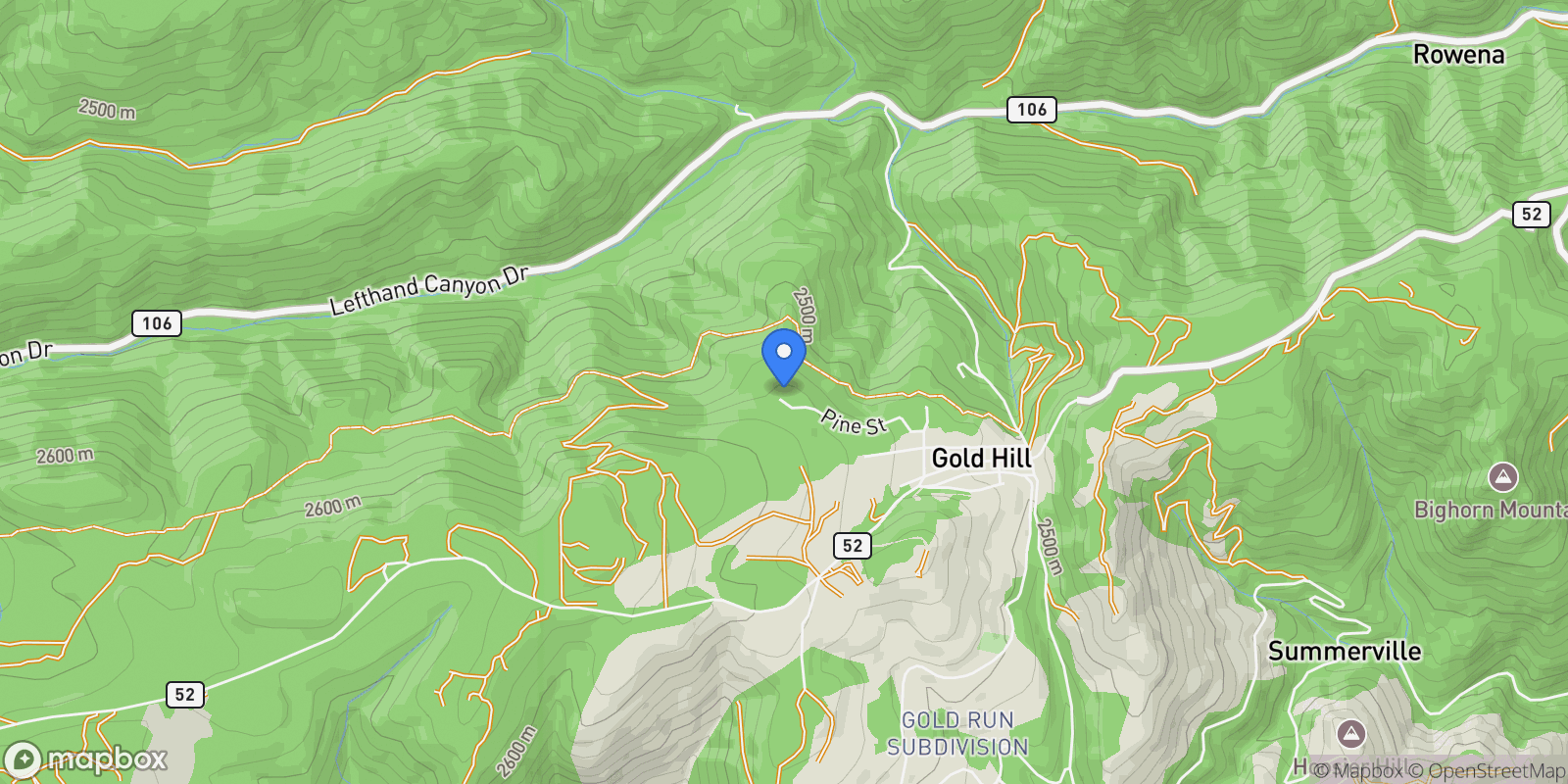 Map showing 1050 Pine Street, Boulder, Colorado, United States.