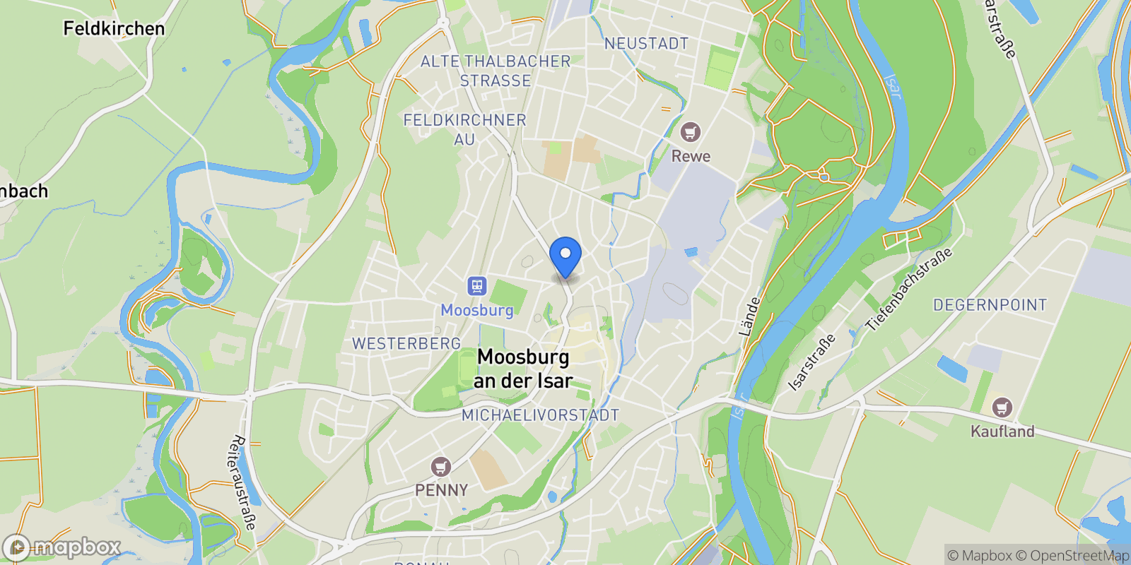 Map showing Moosburg, Bavaria, Germany.