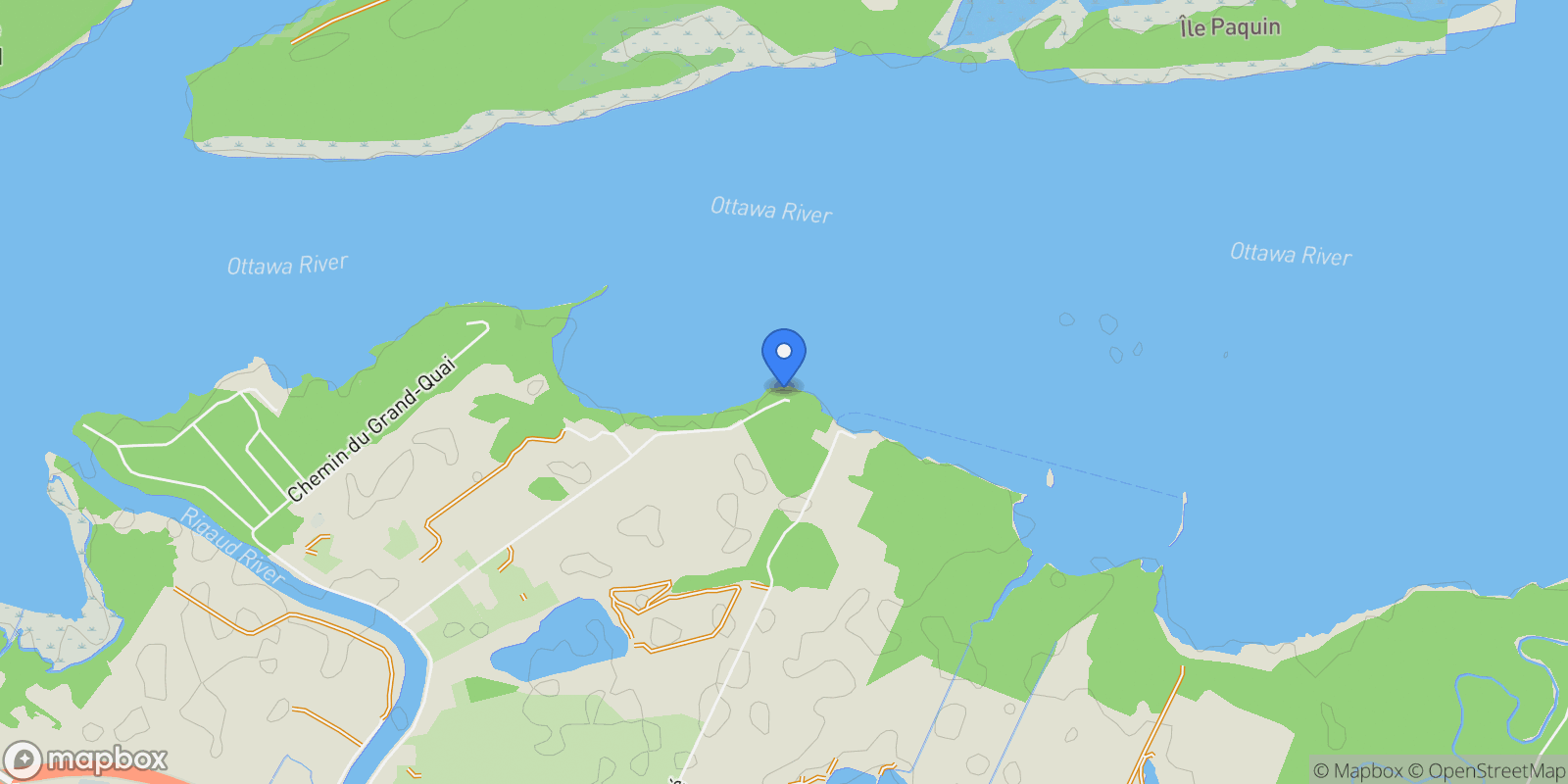 Map showing 159 Ch. de la Baie-Quesnel, Rigaud, QC J0P1P0, Rigaud, Quebec, Canada.
