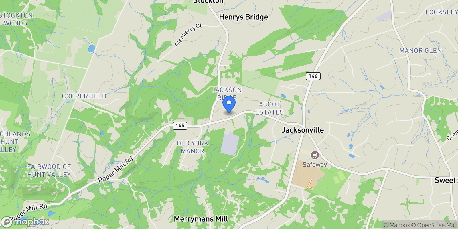 Map showing 3104 PAPER MILL RD, PHOENIX, MD, 21131, USA, Lutherville-Timonium, Maryland, United States.