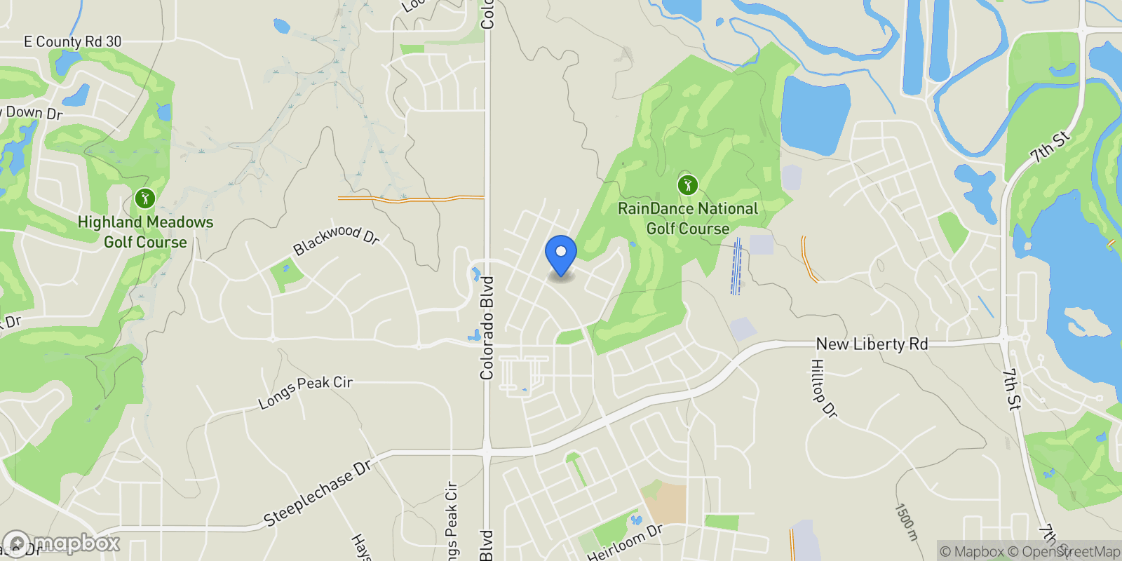 Map showing 1730 Lucent Court, Windsor, Colorado, United States.