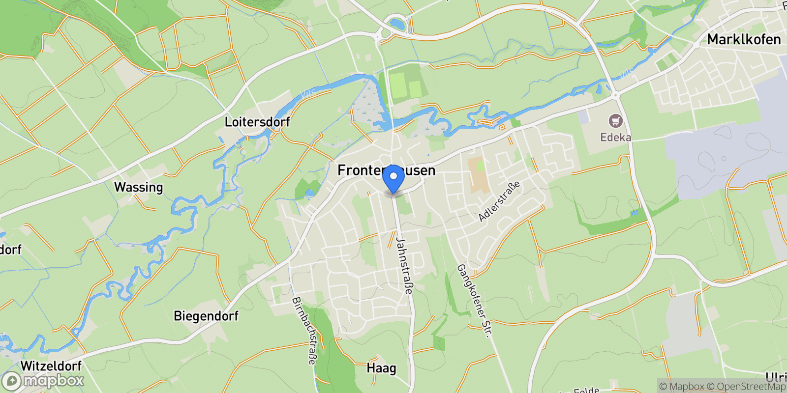Map showing Frontenhausen, Bavaria, Germany.