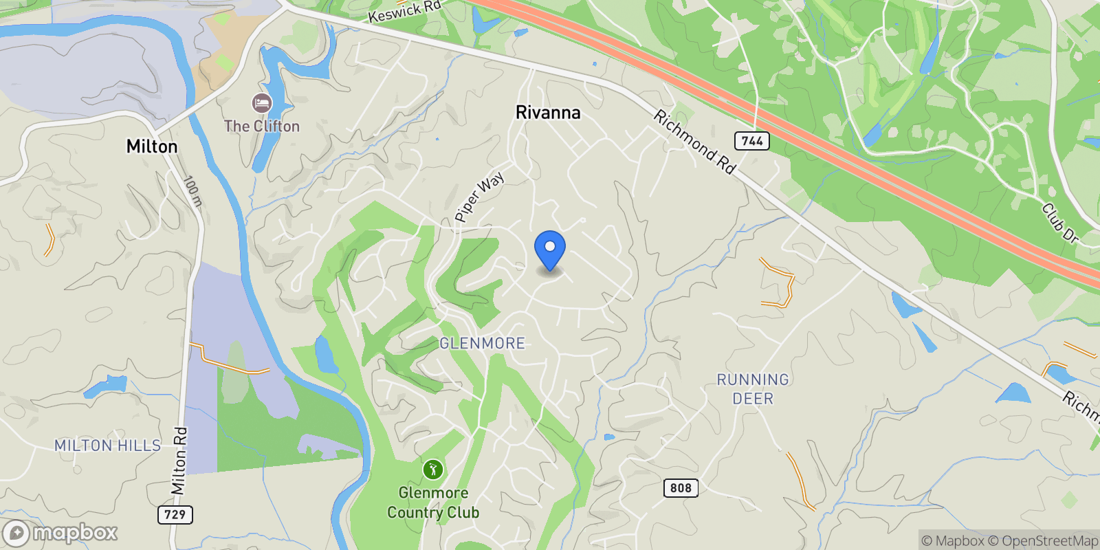 Map showing 3605 TURNBRIDGE LN, Keswick, VA, 22947, USA, Keswick, Virginia, United States.