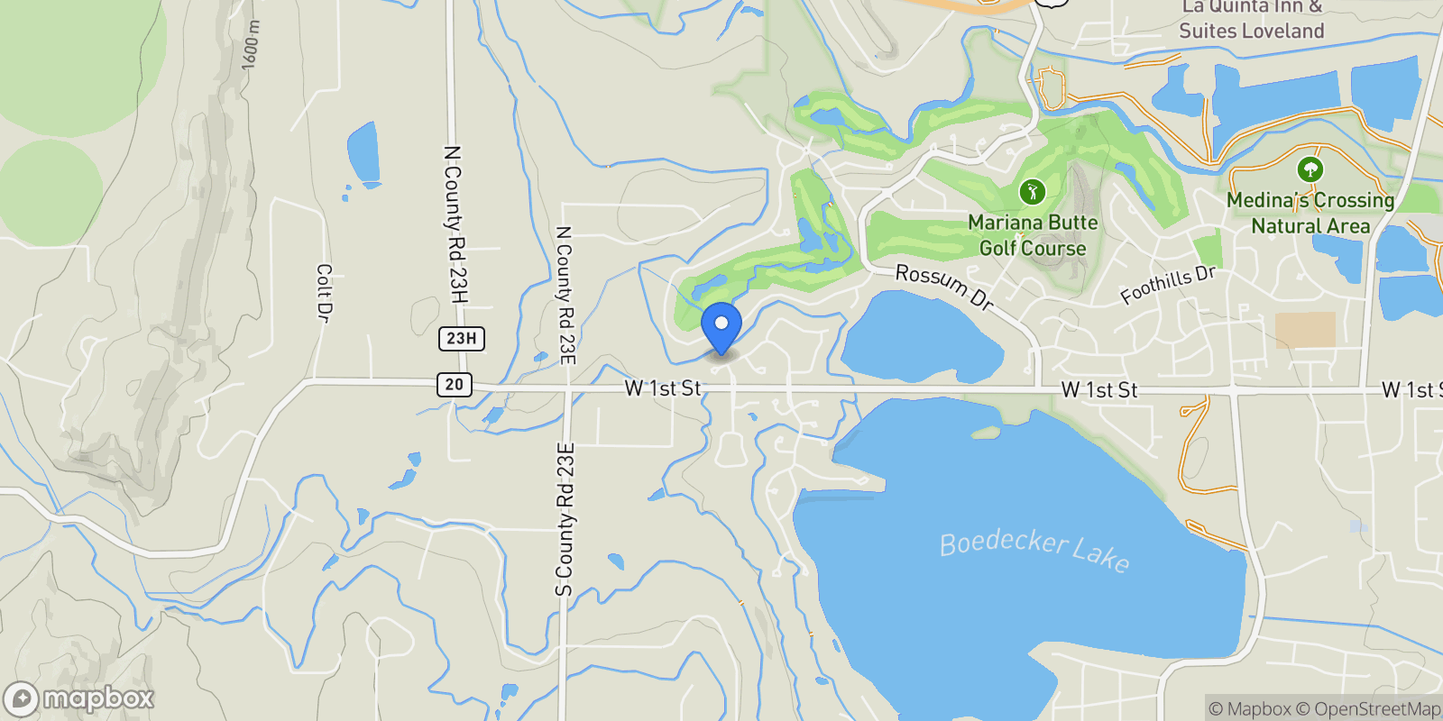 Map showing 404 Black Elk Court, Berthoud, Colorado, United States.