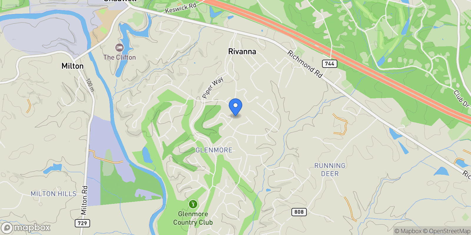 Map showing 3422 DARBY RD, Keswick, VA, 22947, USA, Keswick, Virginia, United States.