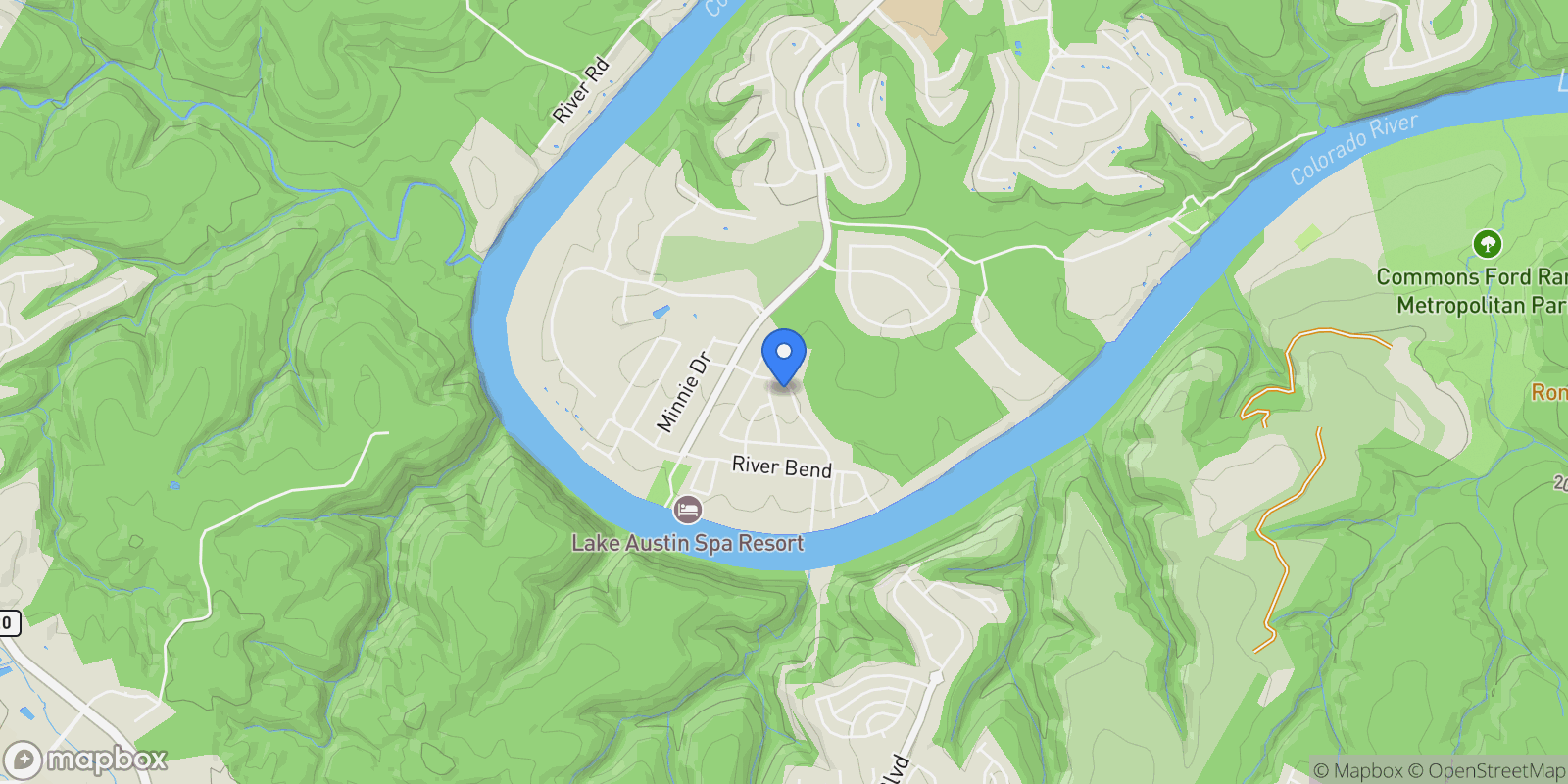 Map showing 1116 Terjo LN, Austin, Texas, United States.