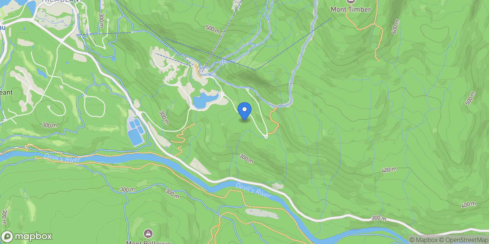 Map showing 165 Allée du Solstice, Apt. 306, Mont-Tremblant, QC J8E1T1, Mont-Tremblant, Quebec, Canada.