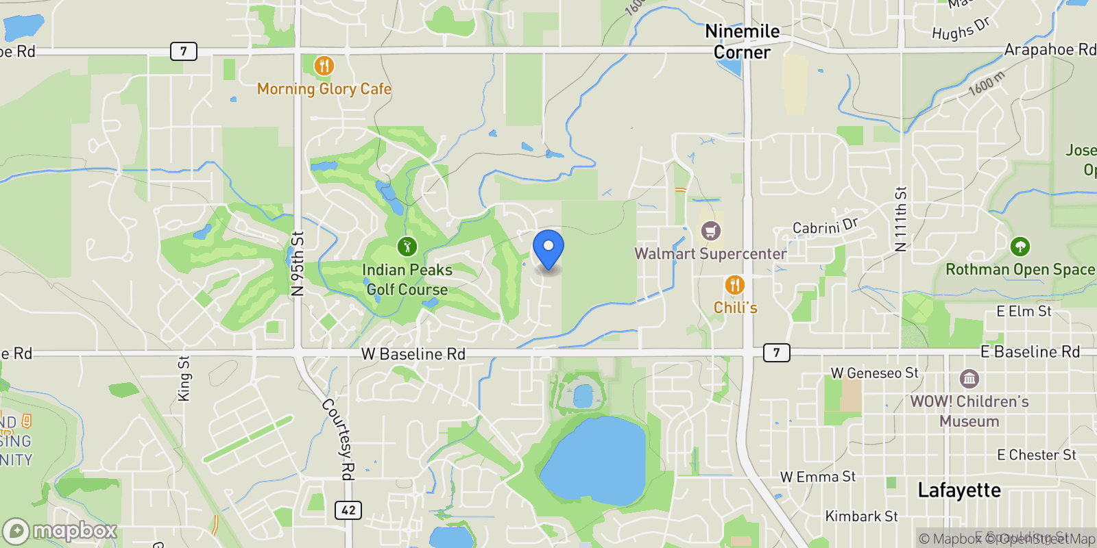 Map showing 535 Sawtooth Point, Boulder, Colorado, United States.