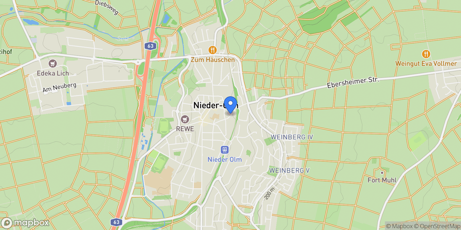Map showing Nieder-Olm, Rhineland-Palatinate, Germany.