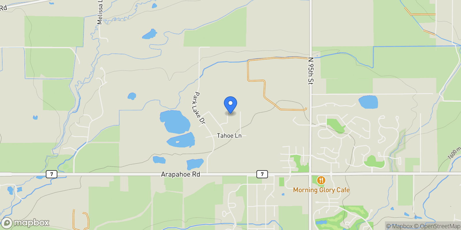 Map showing 2260 Placid Drive, Boulder, Colorado, United States.