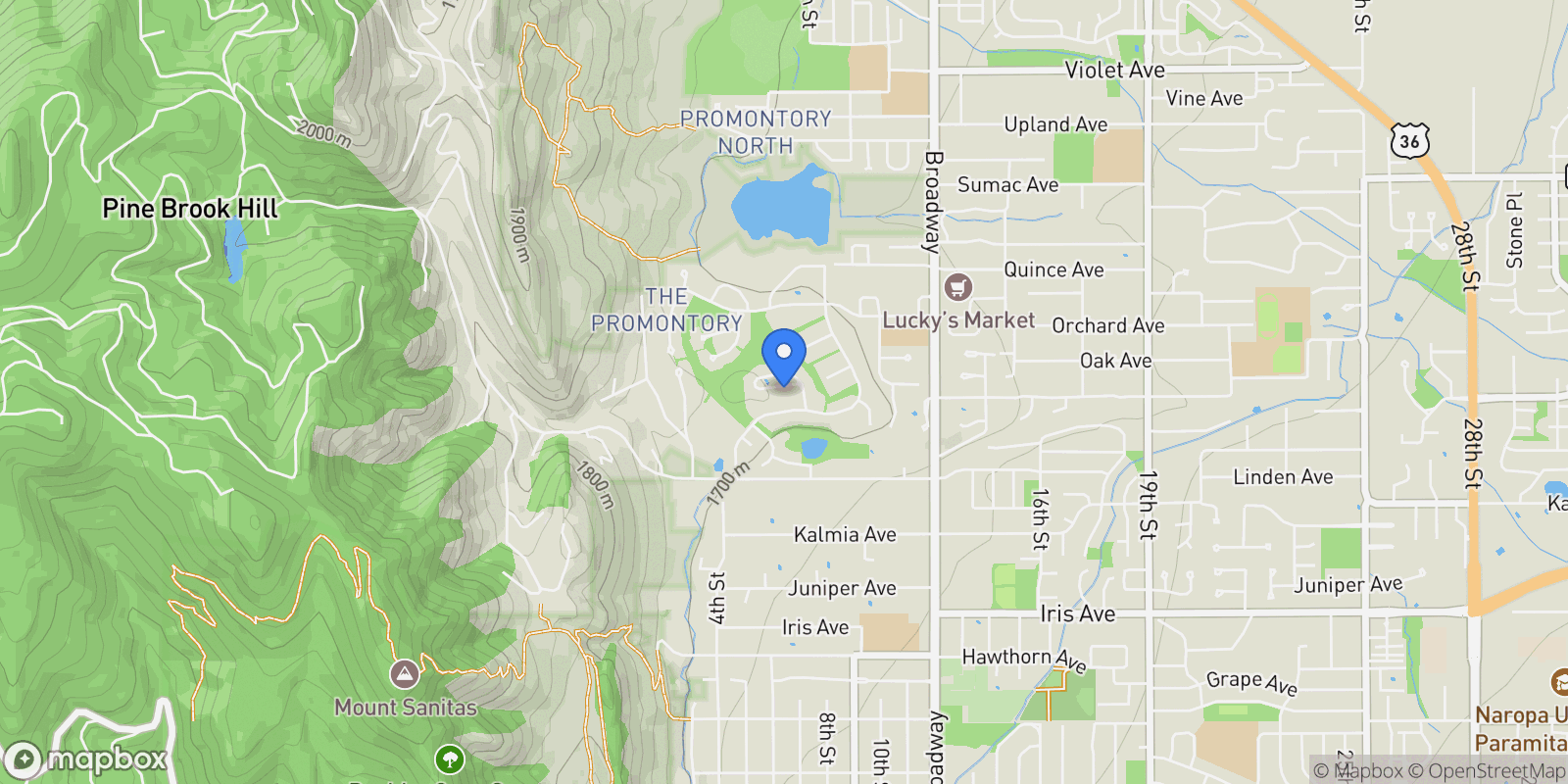 Map showing 630 Northstar Court, Boulder, Colorado, United States.