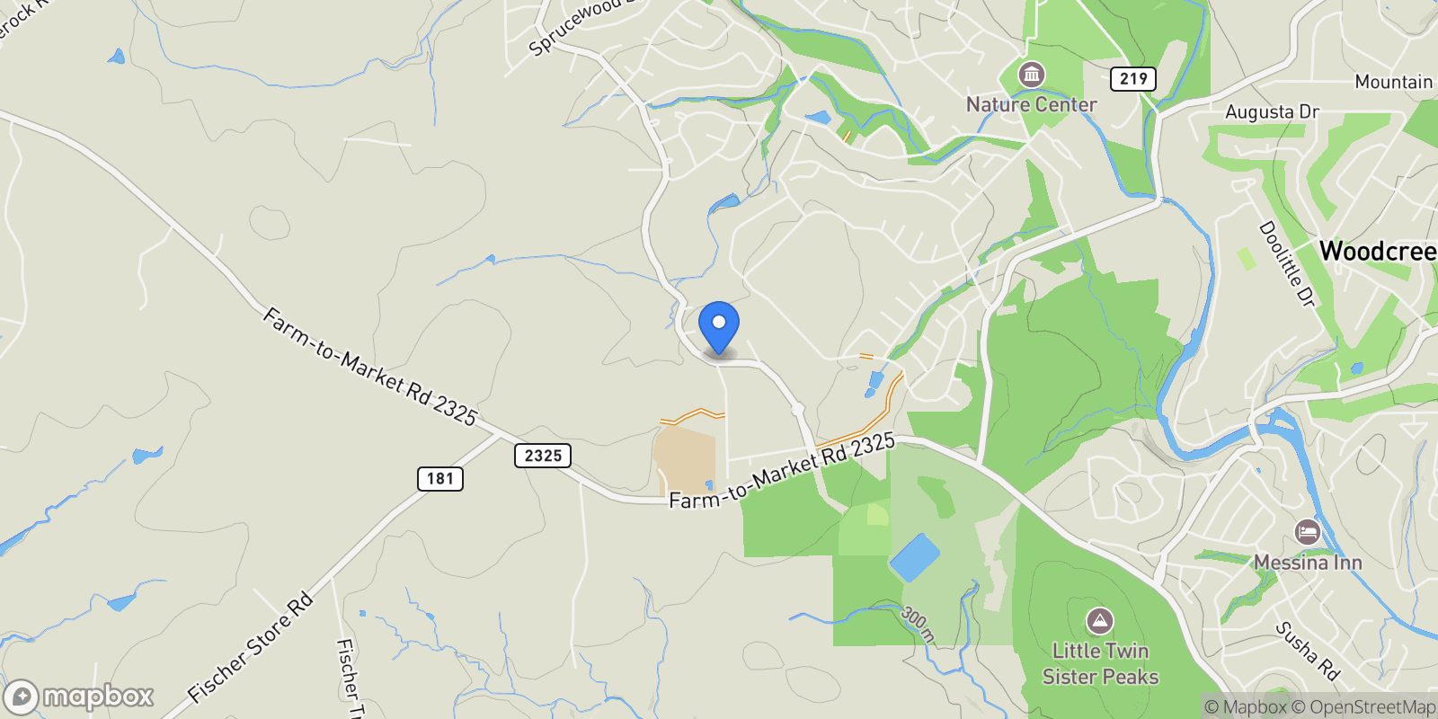 Map showing 31 W VALLEY SPRINGS RD, Wimberley, Texas, United States.