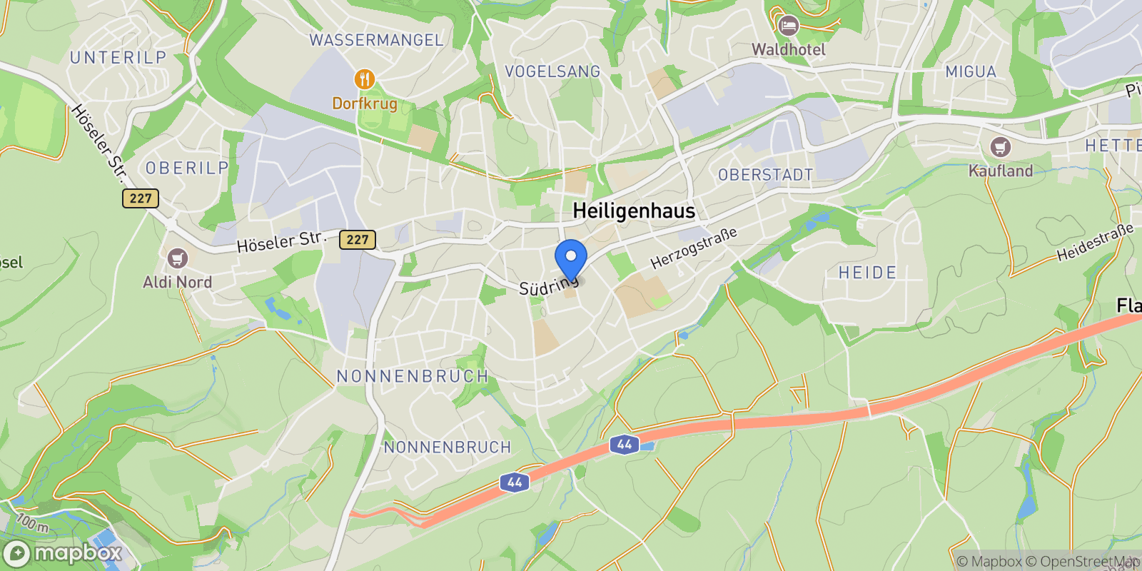 Map showing Heiligenhaus, North Rhine-Westphalia, Germany.