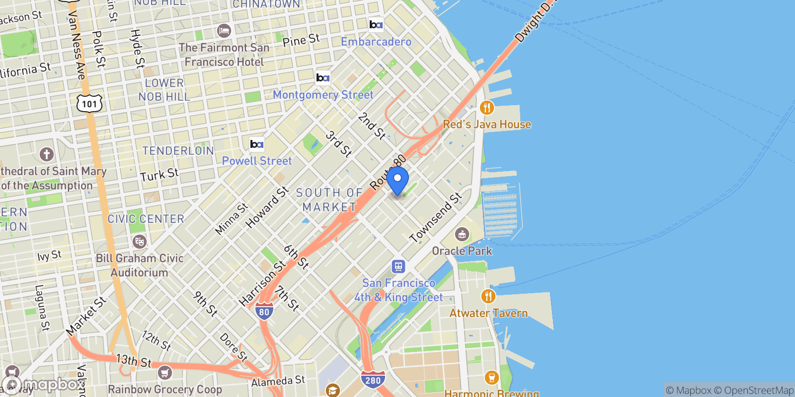 Map showing 188 South Park Street 5, San Francisco, CA 94107, San Francisco, California, United States.