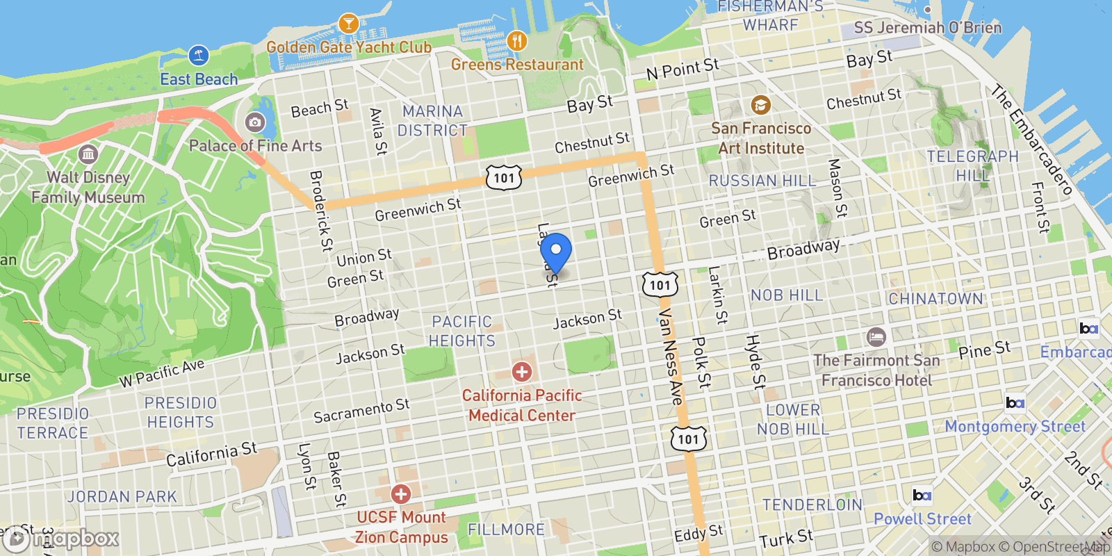 Map showing 1998 Broadway Street 1201, San Francisco, CA 94109, San Francisco, California, United States.
