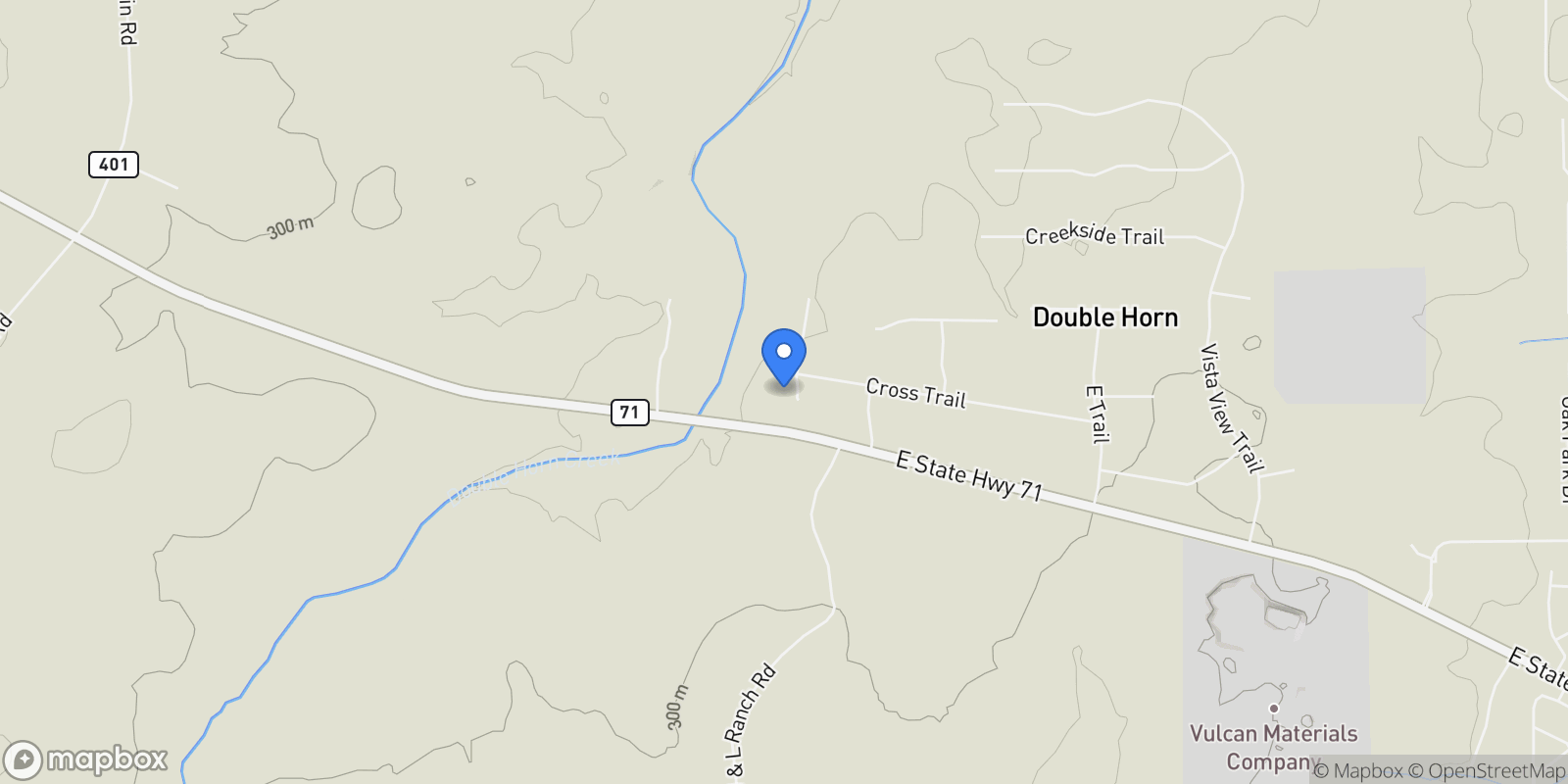 Map showing 104 Running Brook TRL, Spicewood, Texas, United States.