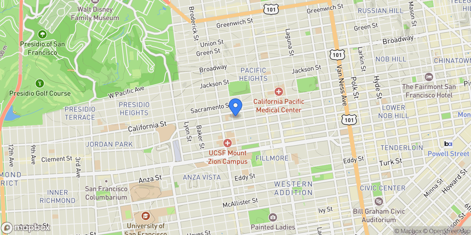 Map showing San Francisco, CA 94115, San Francisco, California, United States.