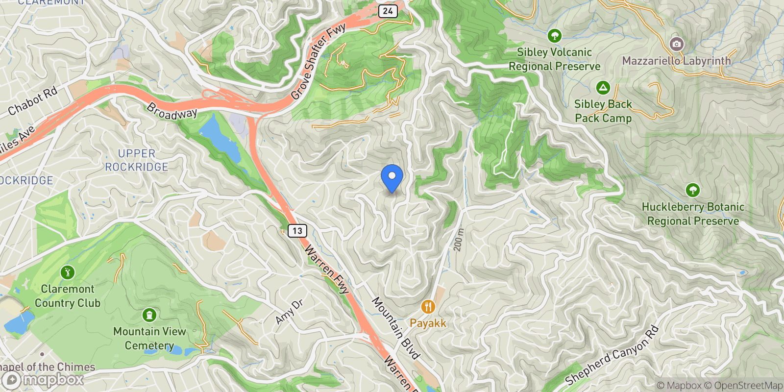Map showing 6257 Virgo Road , Oakland, CA 94611, Oakland, California, United States.