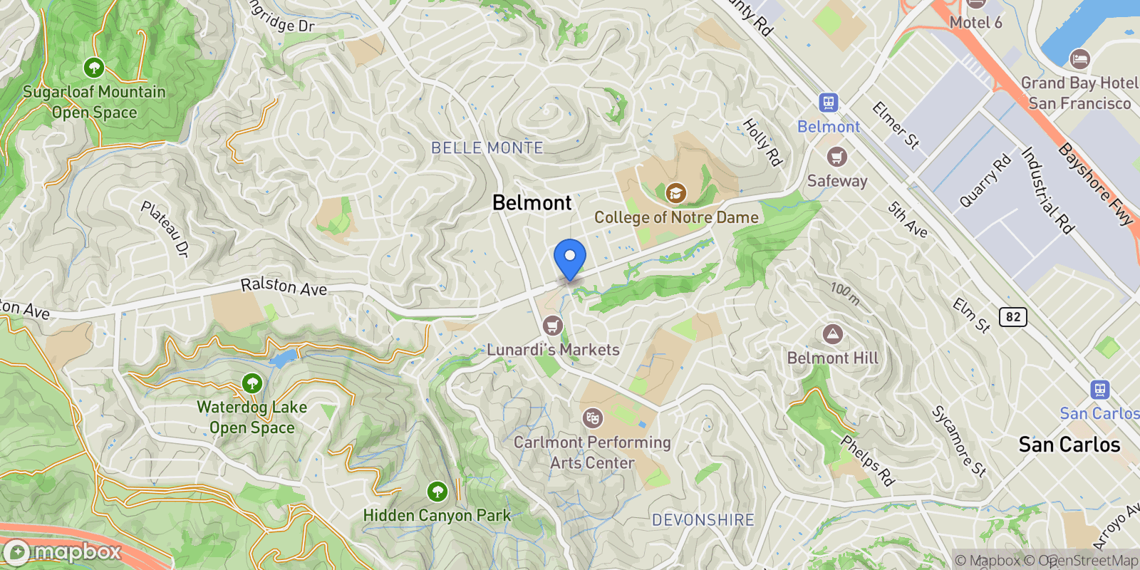 Map showing 1001 Maywood Drive , Belmont, CA 94002, Belmont, California, United States.