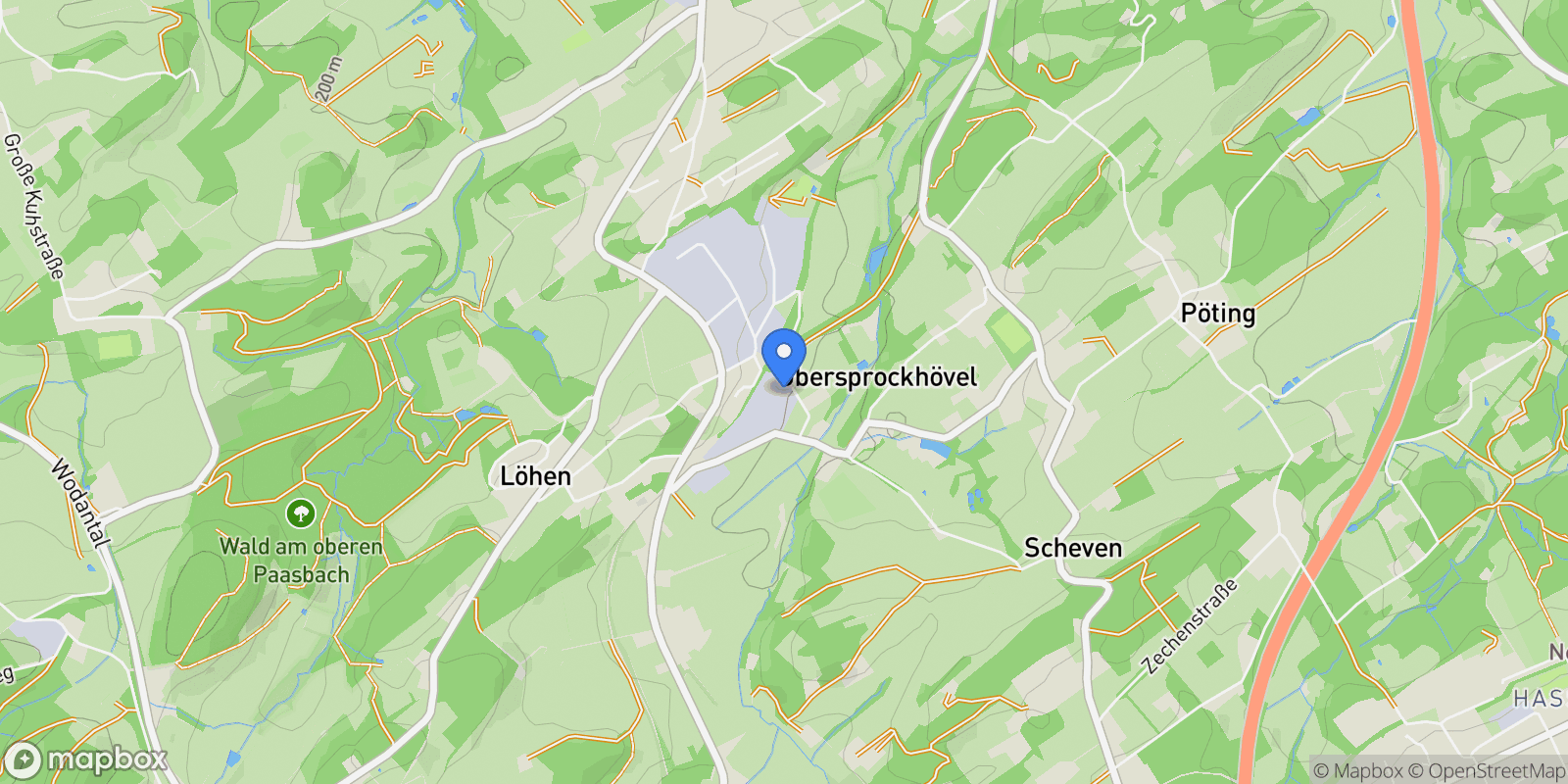Map showing Sprockhövel, North Rhine-Westphalia, Germany.