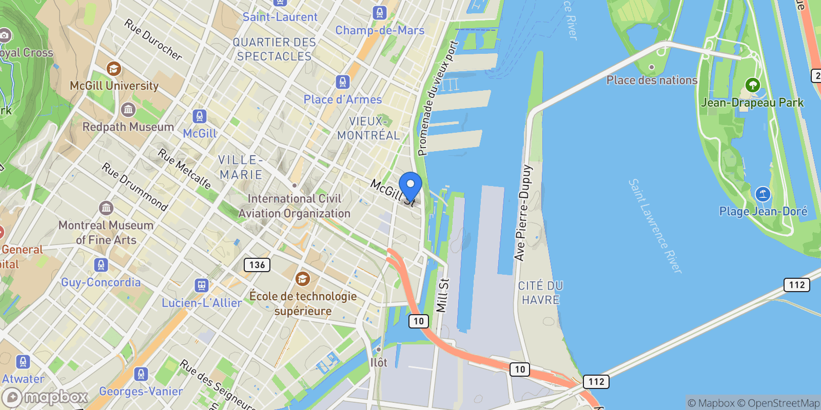 Map showing 38 Rue McGill, Apt. PH88, Montreal, QC H2Y4B5, Montreal, Quebec, Canada.