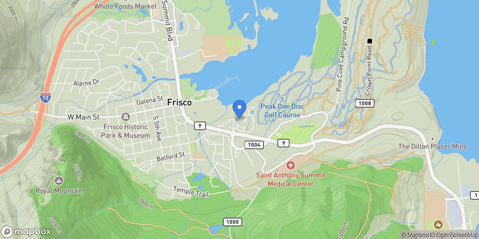 Map showing 520 Night Chant Lane, Breckenridge, Colorado, United States.