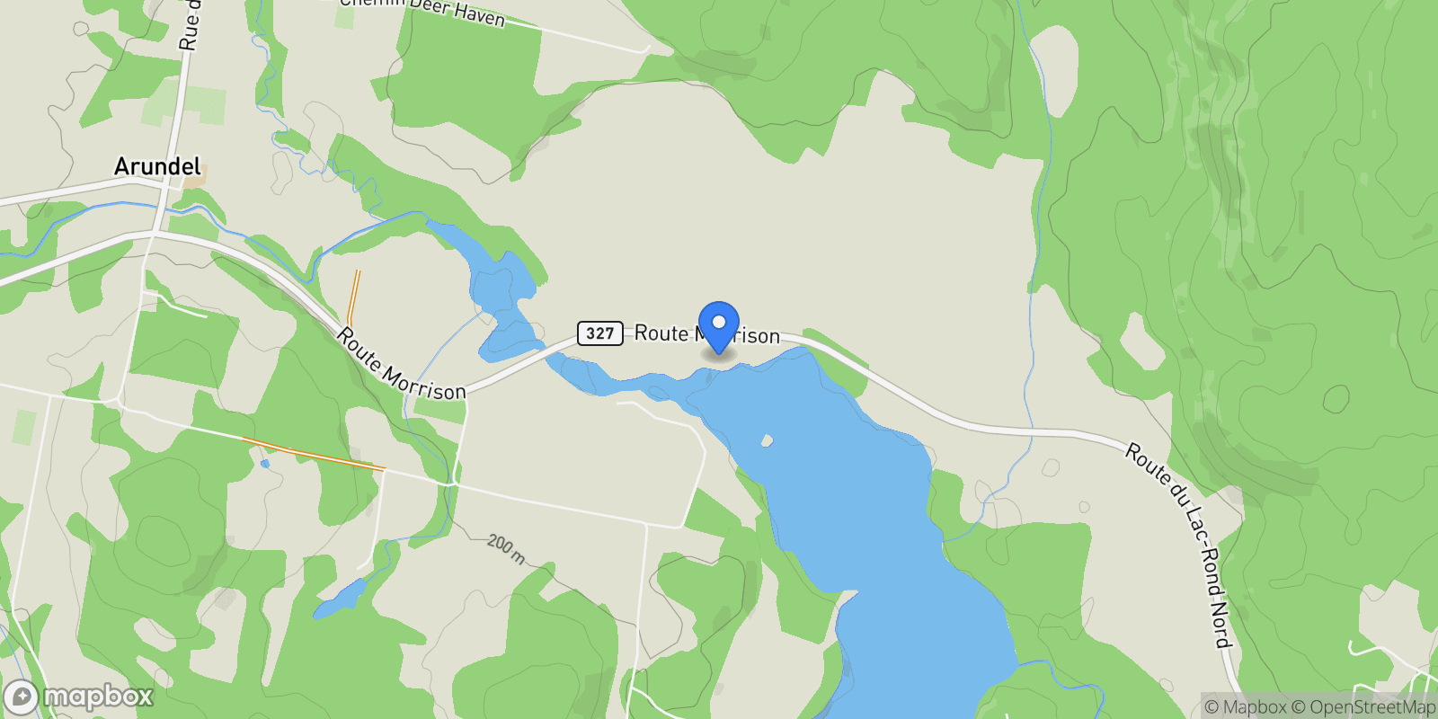 Map showing 88 Route Morrison, Arundel, QC J0T1A0, Arundel, Quebec, Canada.