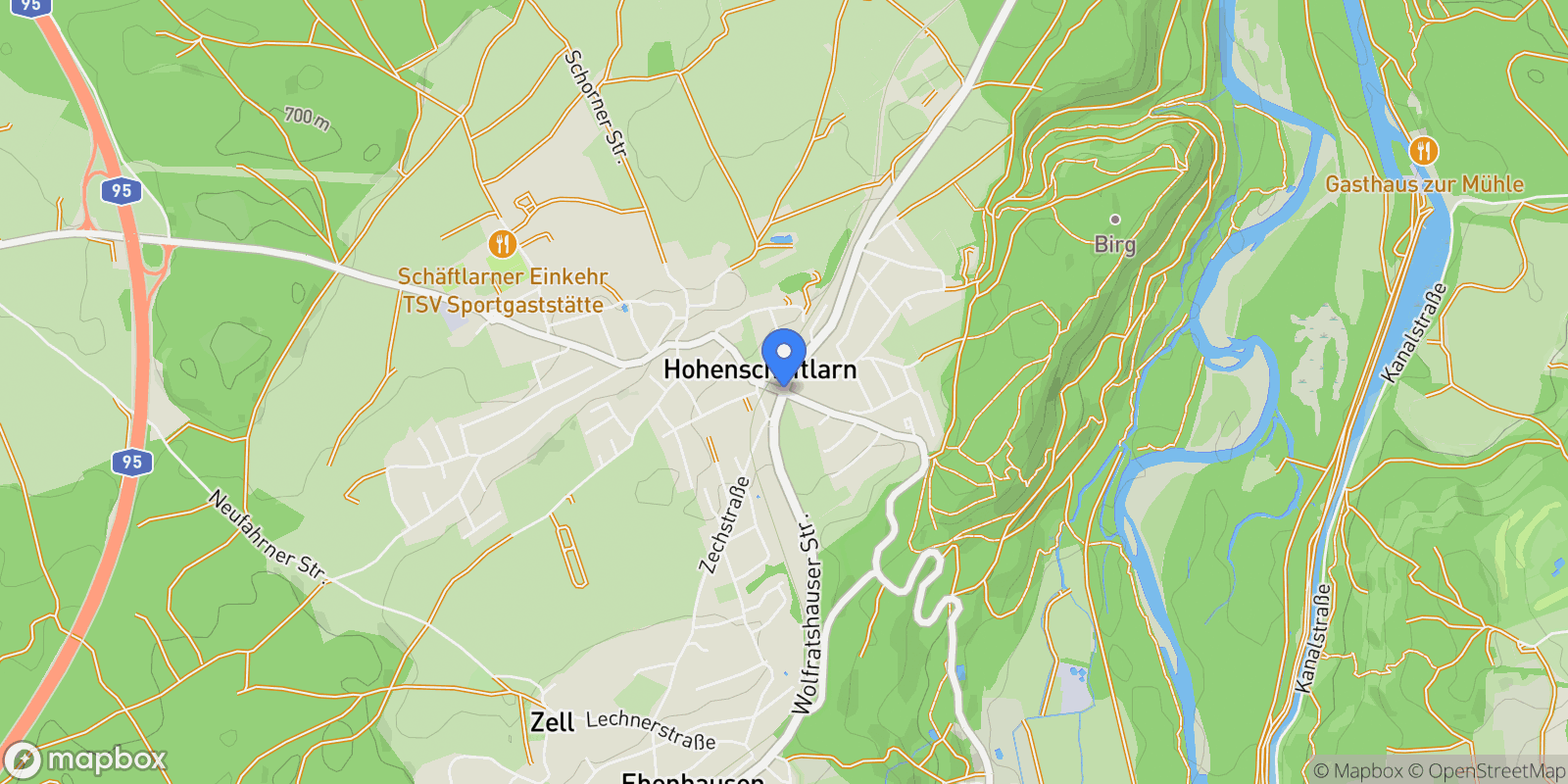 Map showing Schäftlarn, Bavaria, Germany.