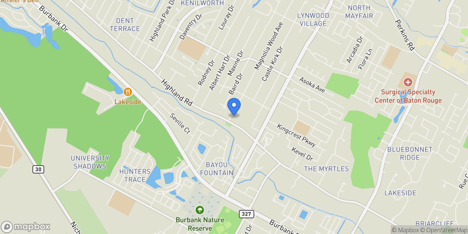 Map showing 154 Magnolia Wood Ave, Baton Rouge, LA, 70808, USA, Baton Rouge, Louisiana, United States.
