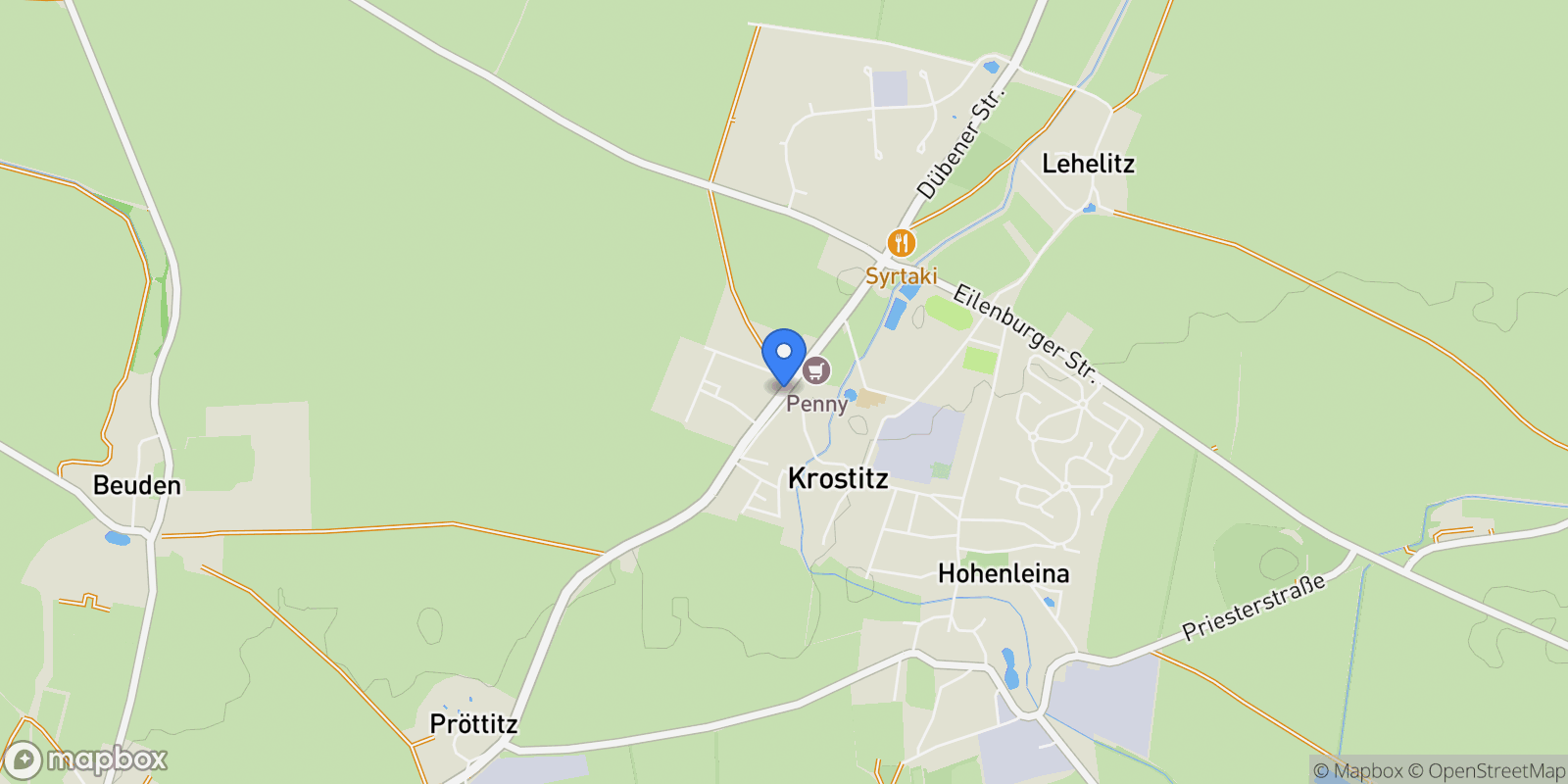 Map showing Krostitz, Saxony, Germany.