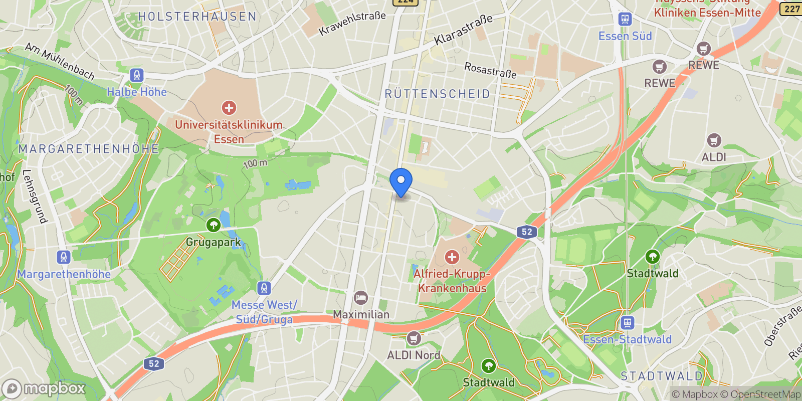 Map showing Essen, North Rhine-Westphalia, Germany.