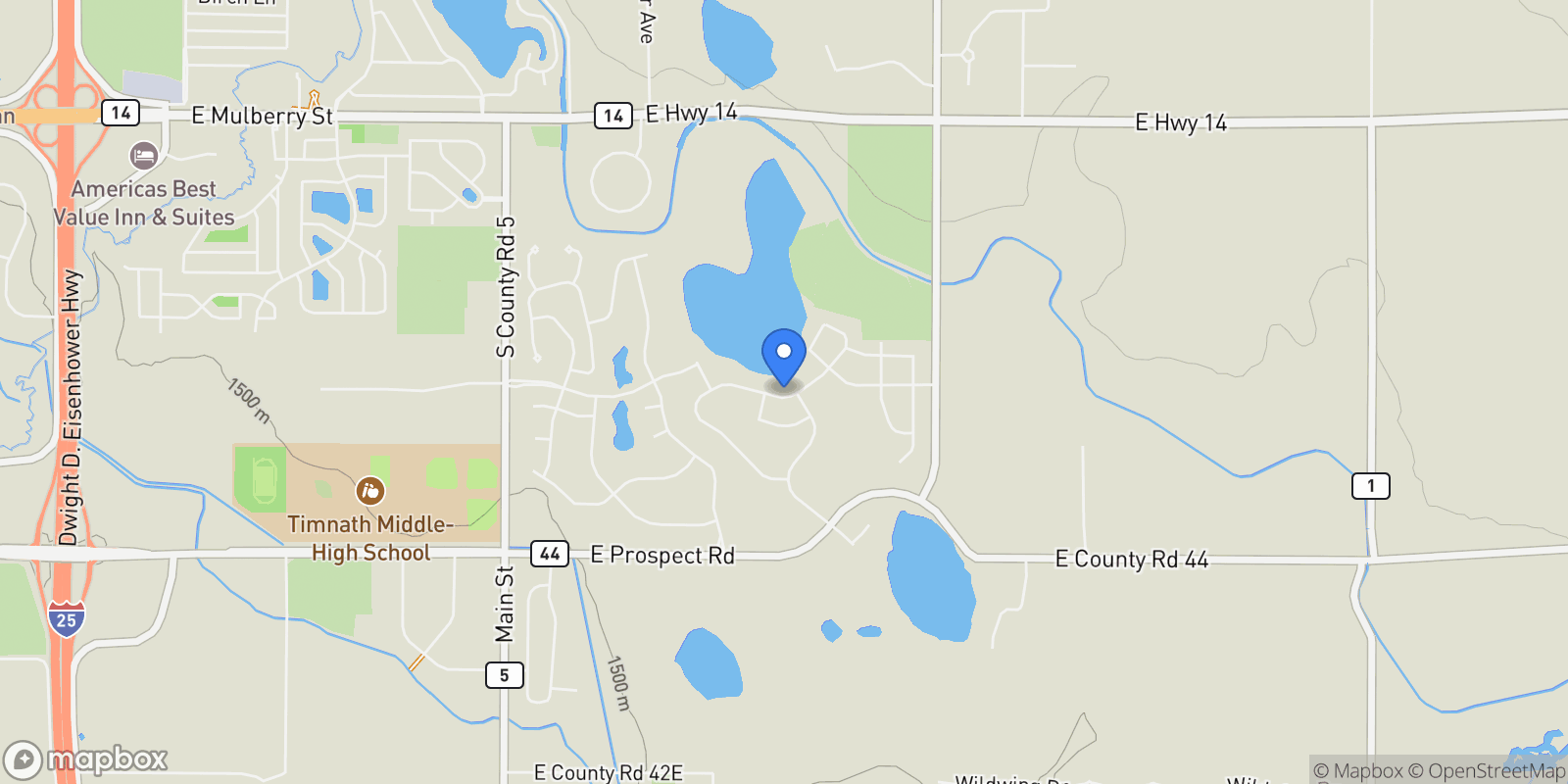 Map showing 5836 Gianna Drive, Fort Collins, Colorado, United States.