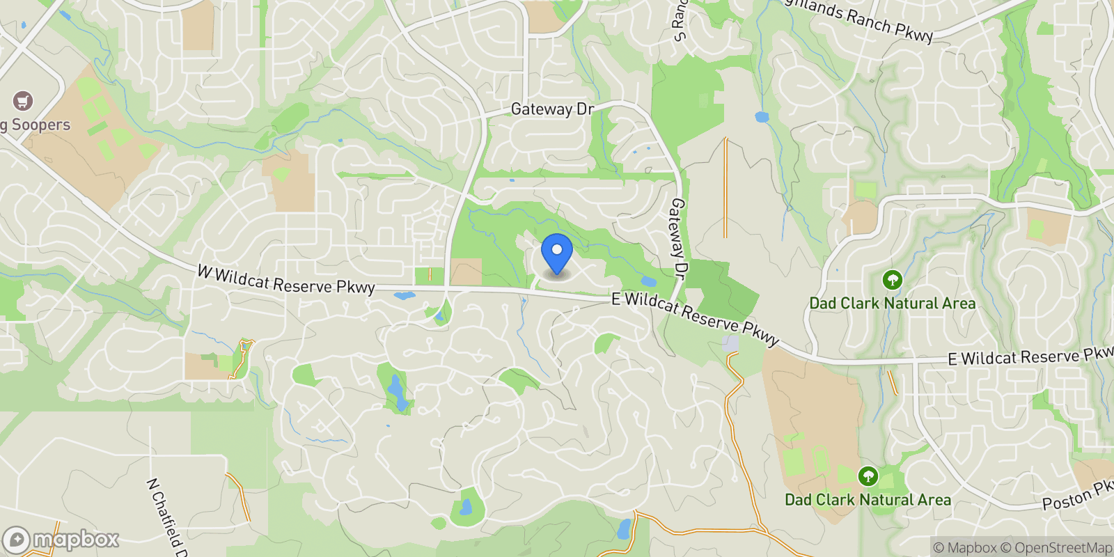 Map showing 795 Ridgemont Circle, Highlands Ranch, Colorado, United States.