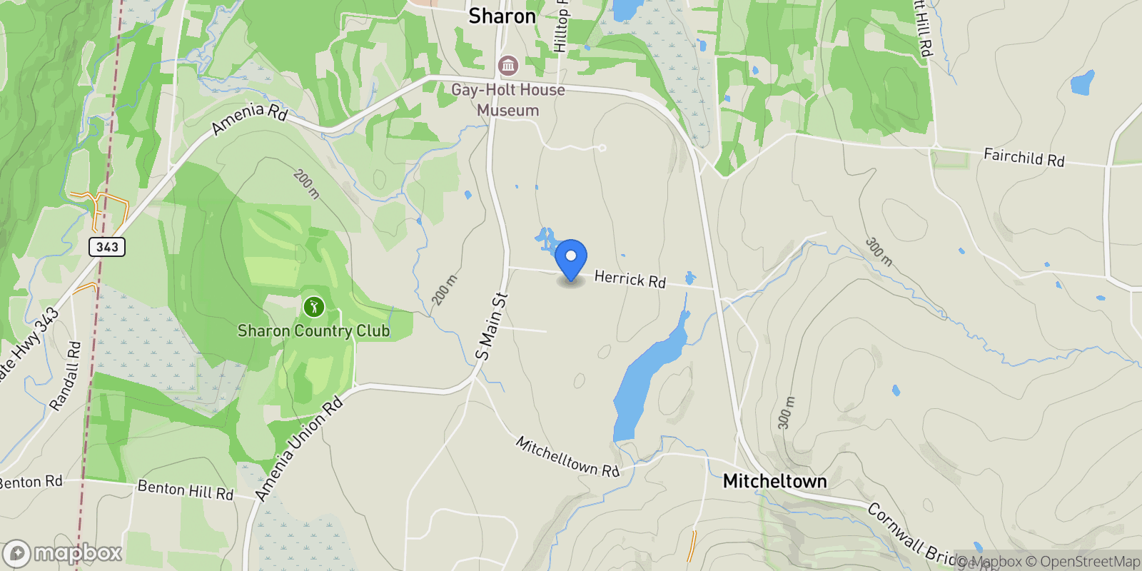 Map showing 15 Herrick Road, Sharon, CT 06069, Sharon, Connecticut, United States.