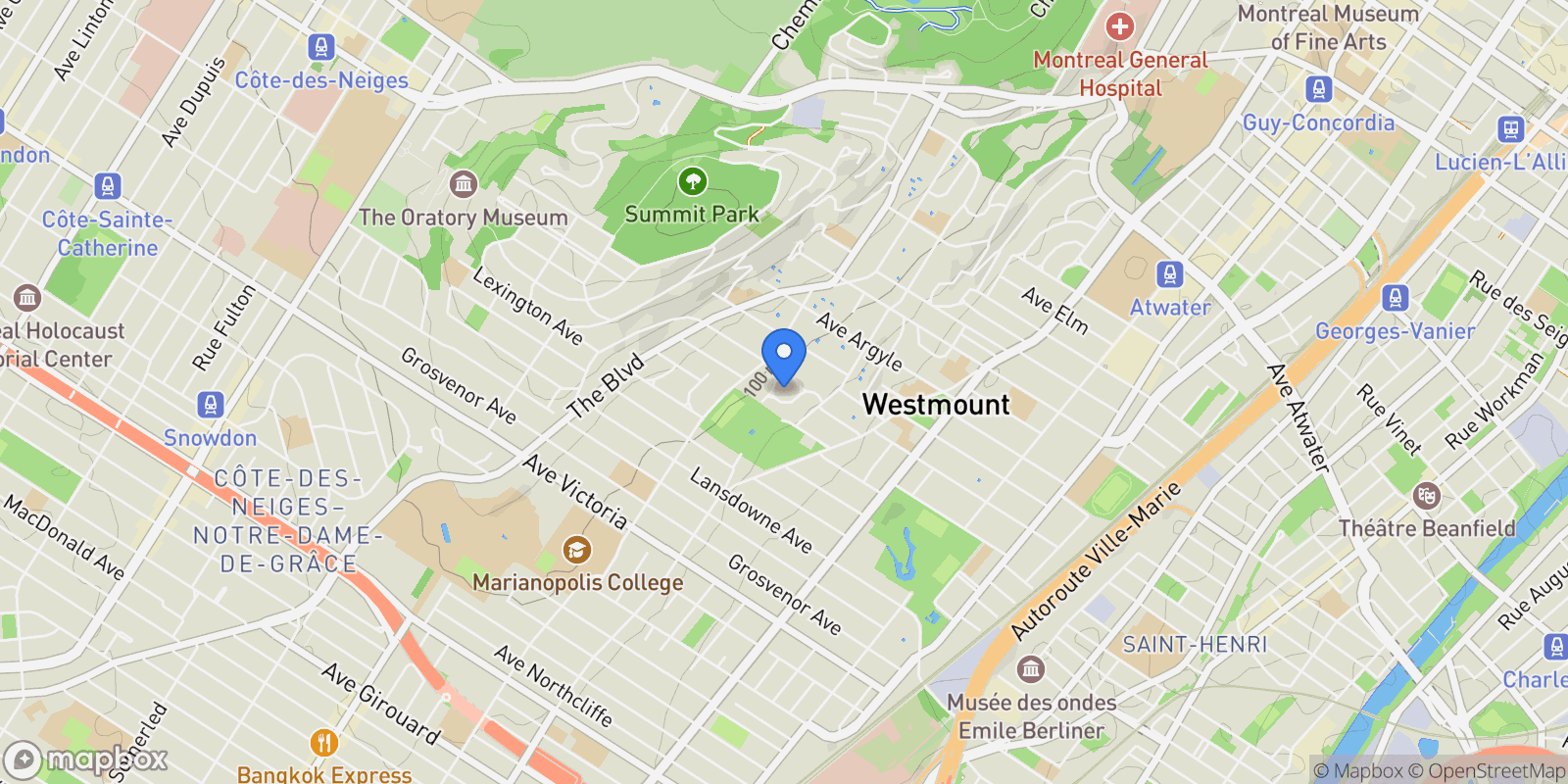 Map showing 67 Forden Crescent, Westmount, QC H3Y 2Y5, Westmount, Quebec, Canada.