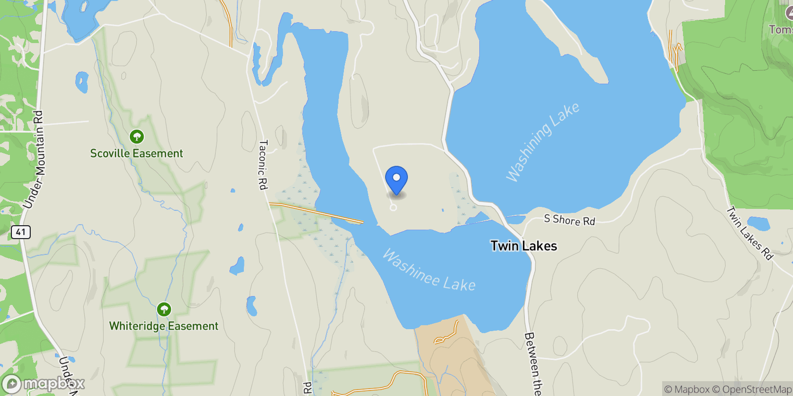Map showing 118 Washinee Heights Road, Salisbury, CT 06068, Salisbury, Connecticut, United States.