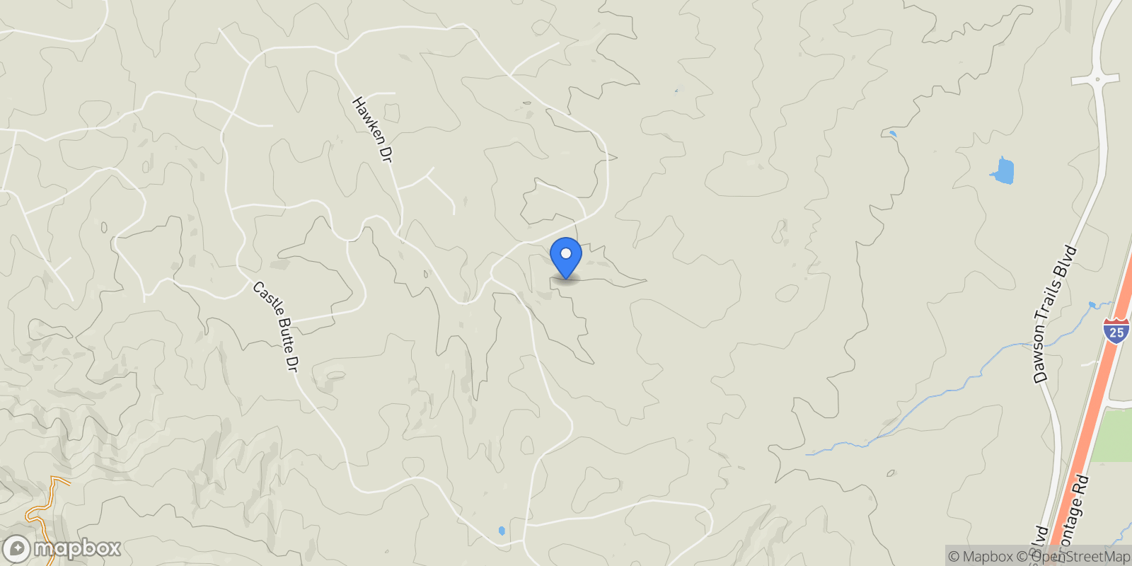 Map showing 3520 Castle Butte Drive, Castle Rock, Colorado, United States.