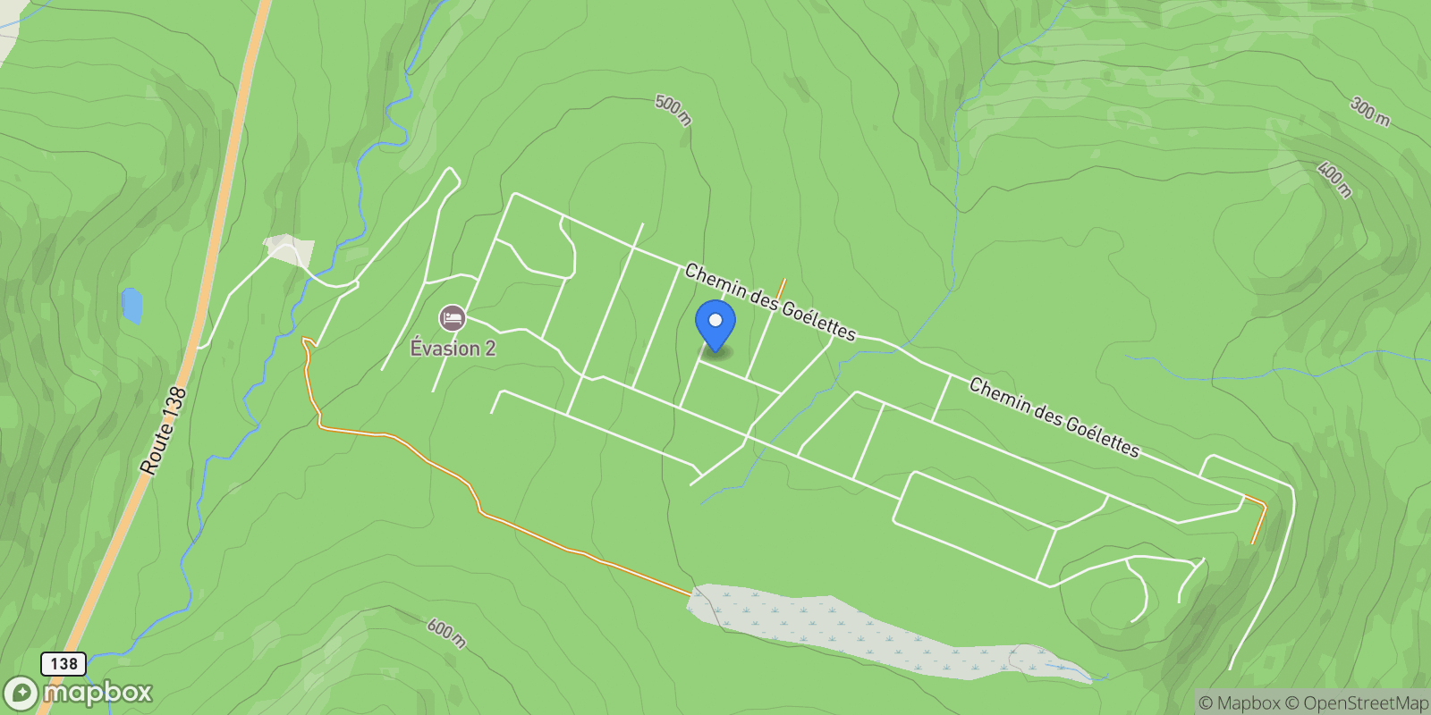 Map showing 6 Ch. de la Jean-Richard, Petite-Rivière-Saint-François, QC G0A2L0, Petite-Rivière-Saint-François, Quebec, Canada.
