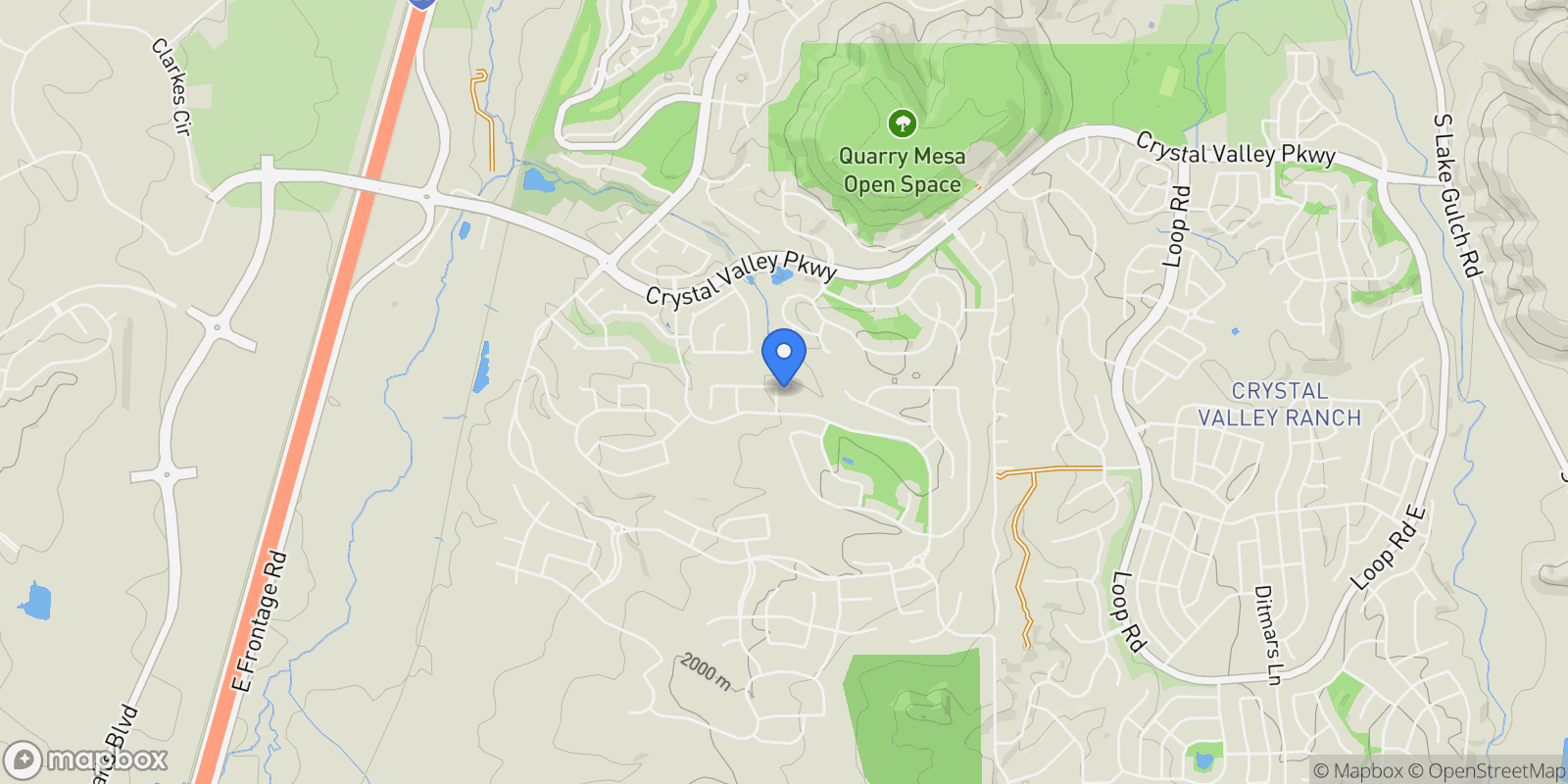 Map showing 439 Rogers Way, Castle Rock, Colorado, United States.