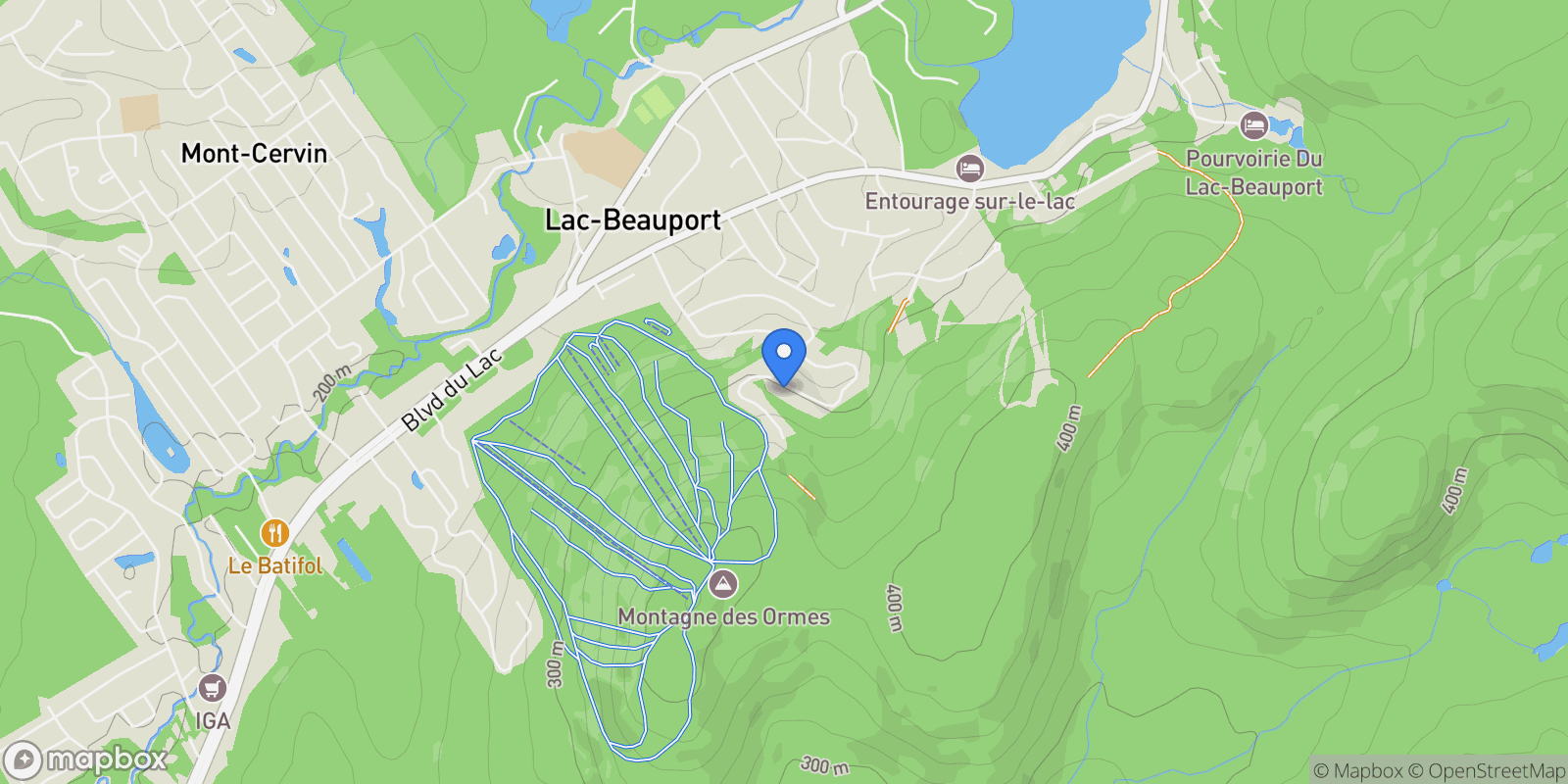 Map showing 71 Ch. du Godendard, Lac-Beauport, QC G3B1P7, Lac-Beauport, Quebec, Canada.